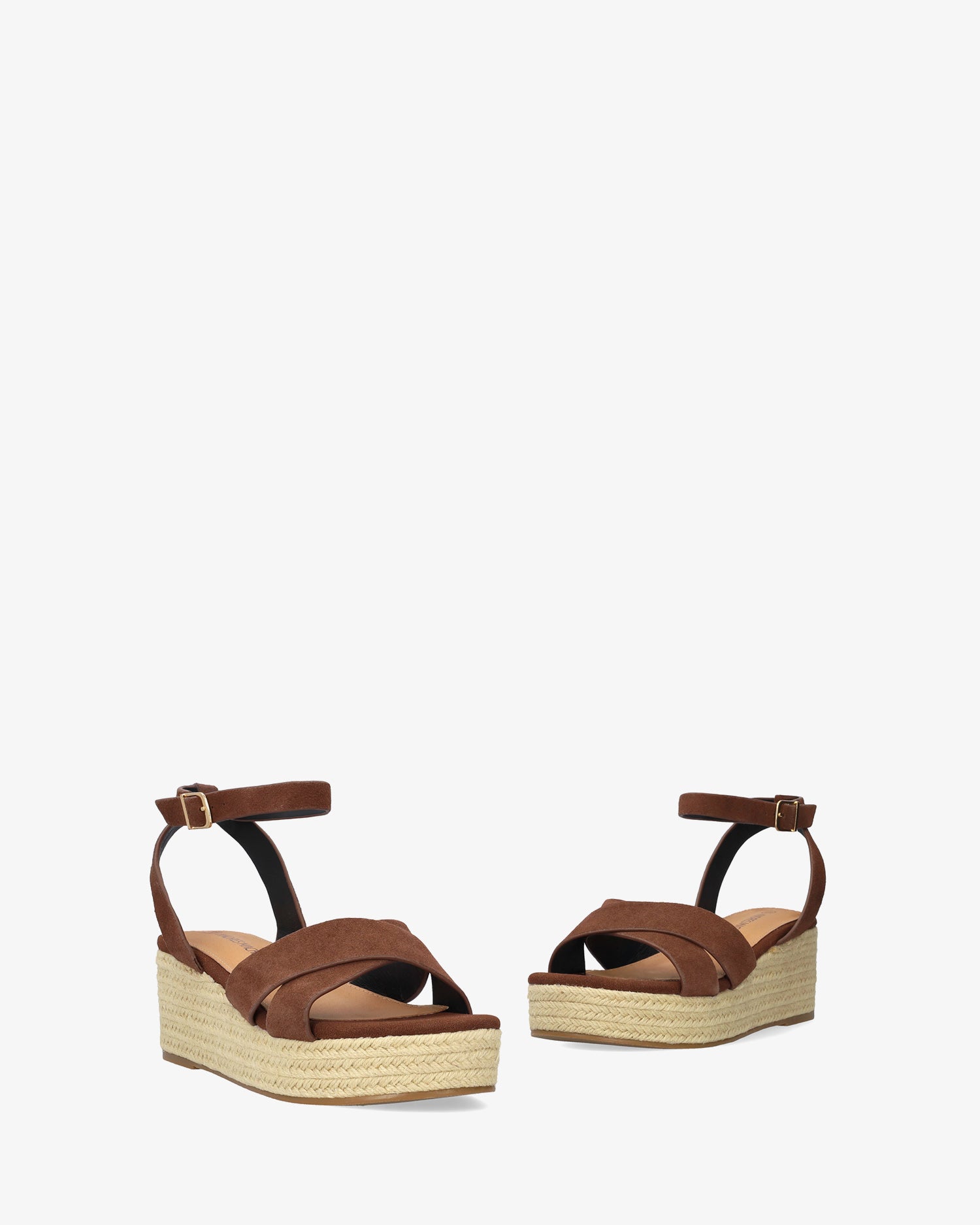Espresso suede wedge espadrille 