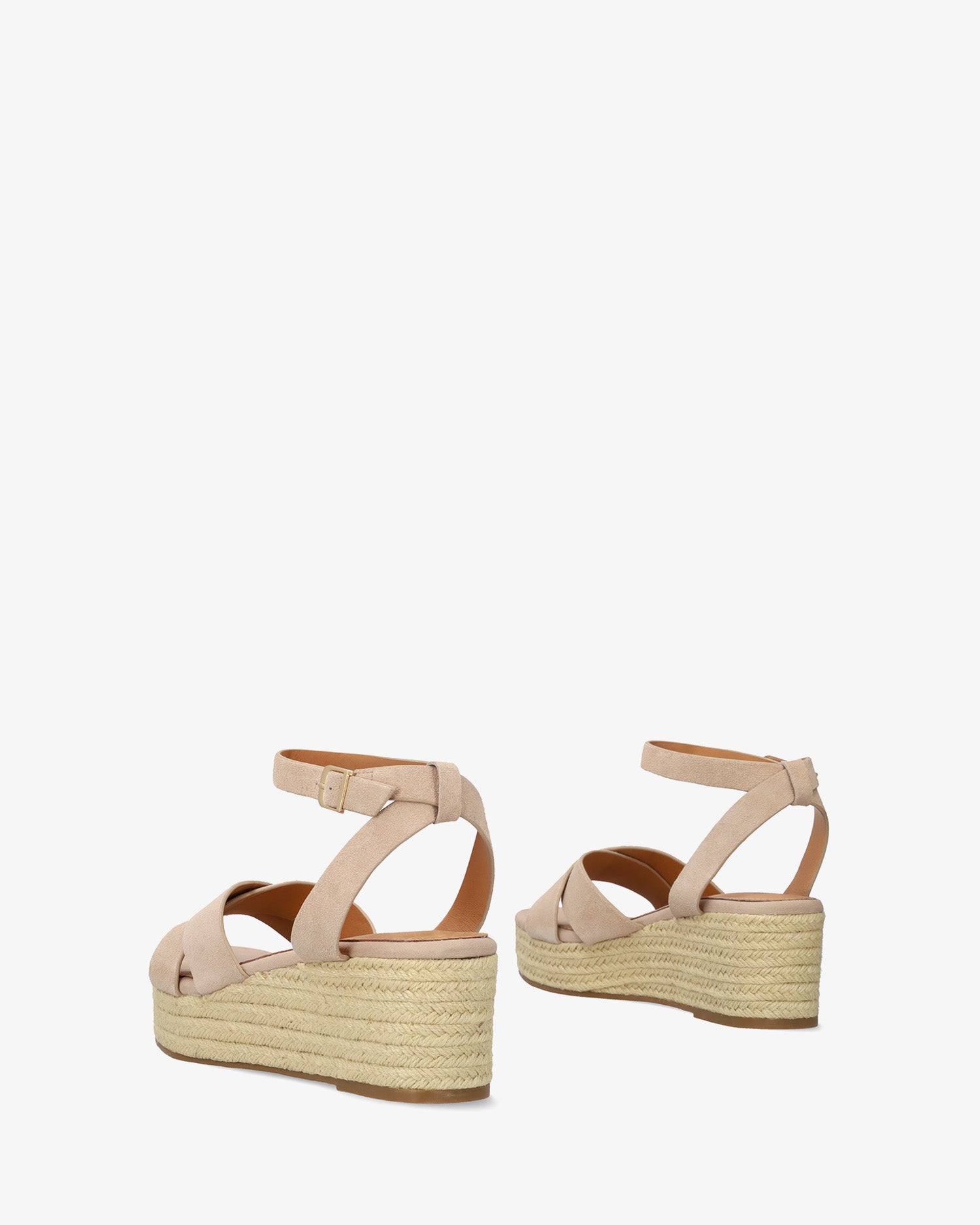 Nude suede wedge espadrille 