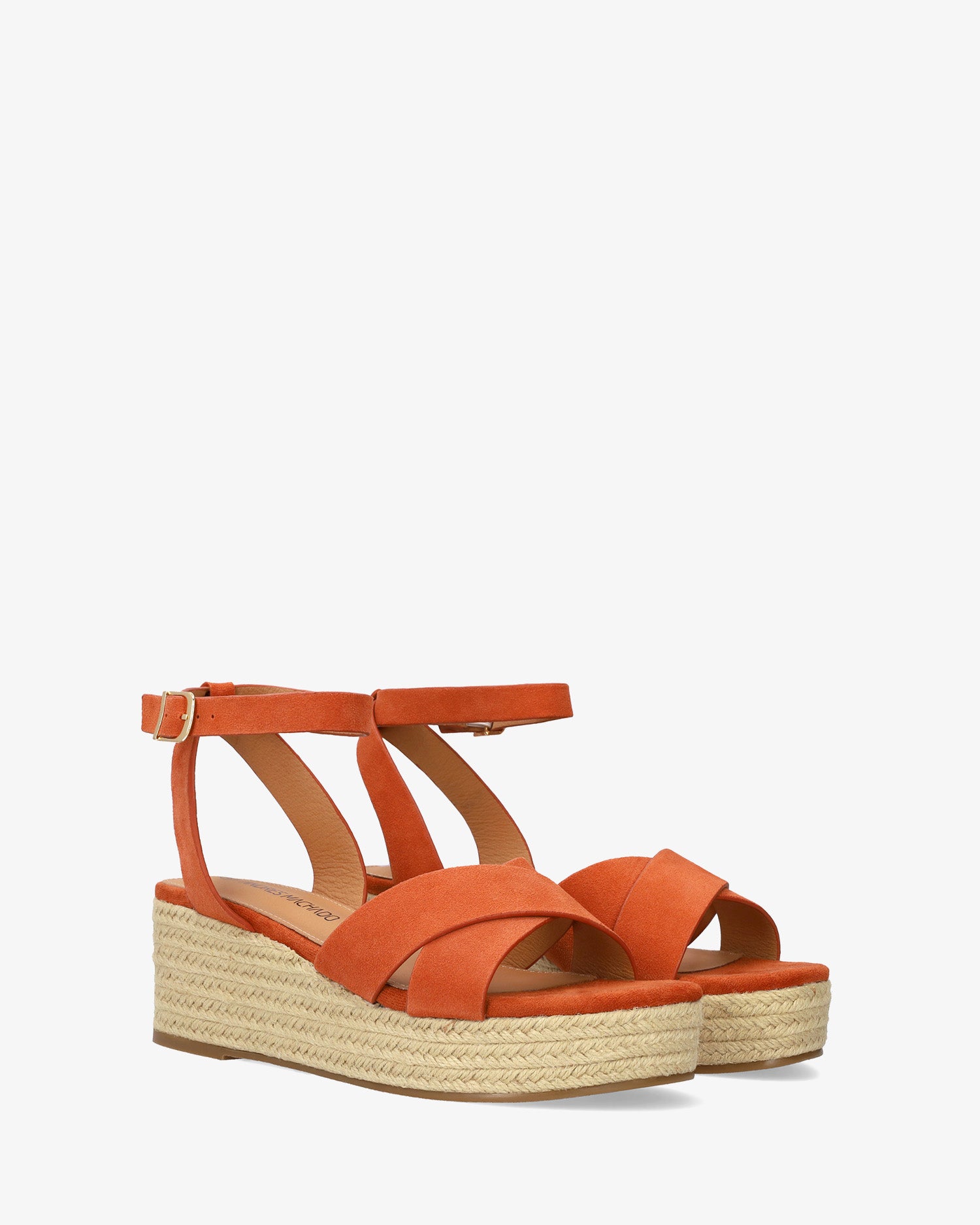 Brick suede wedge espadrille 