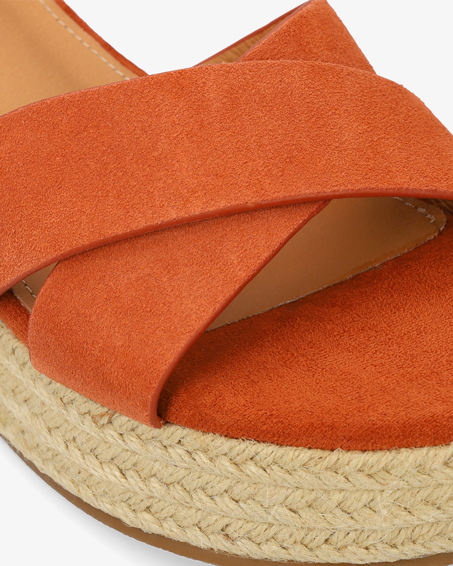 Brick suede wedge espadrille 