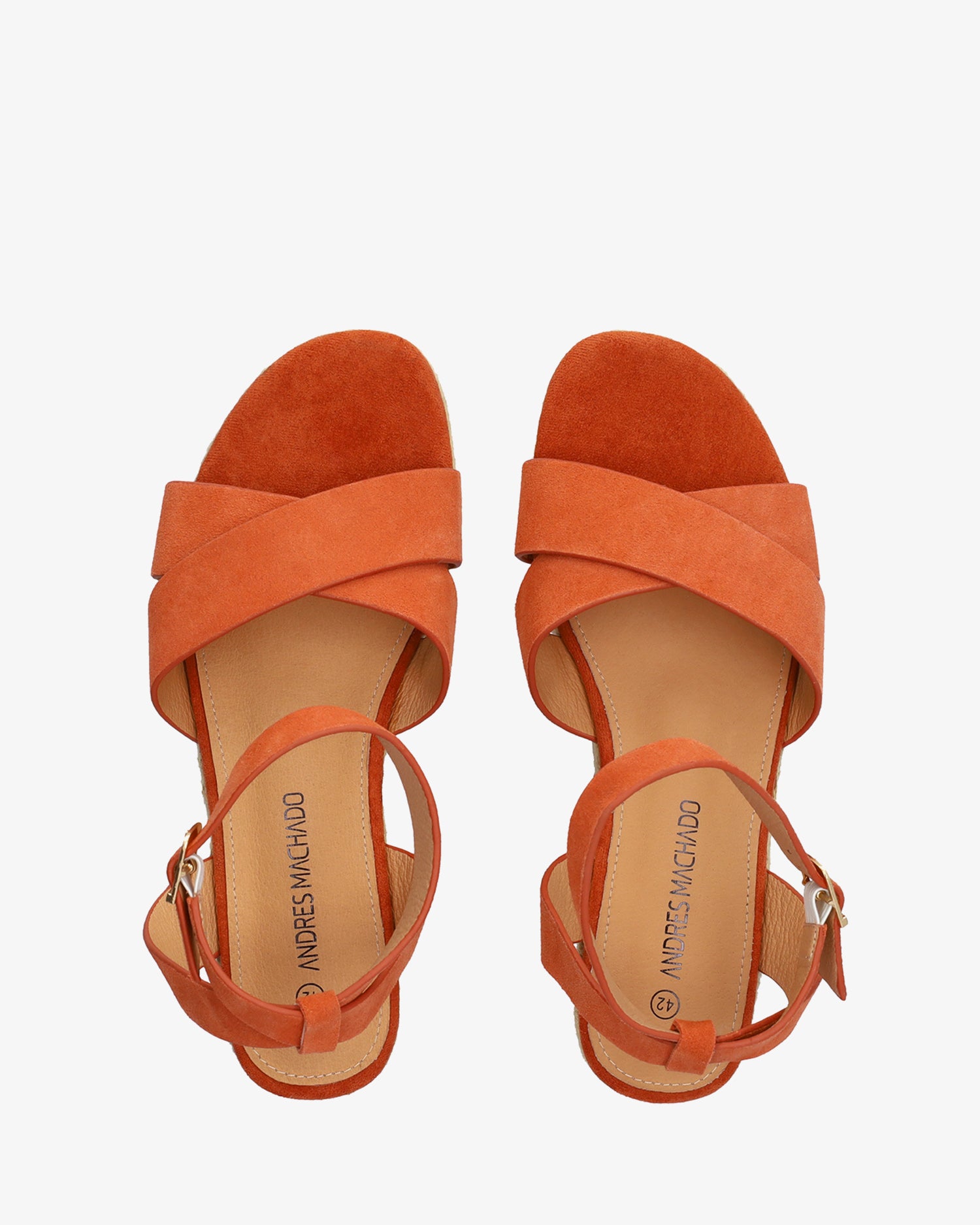Brick suede wedge espadrille 