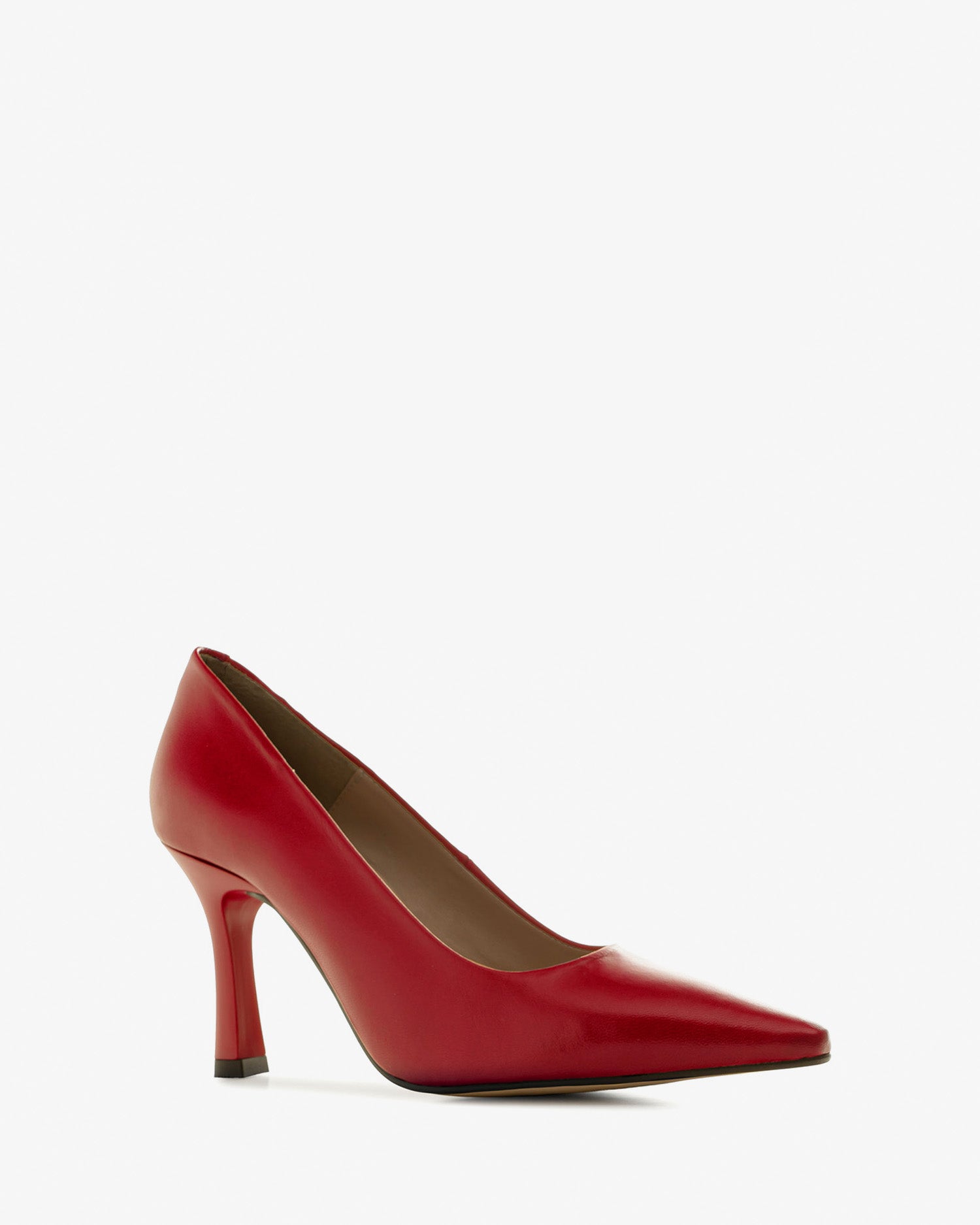 Pumps aus rotem leder