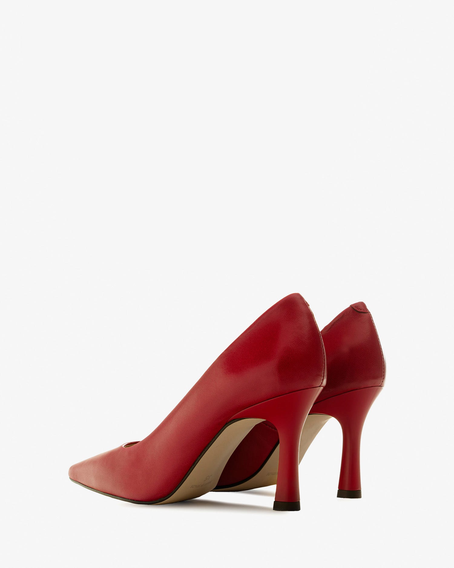 Pumps aus rotem leder