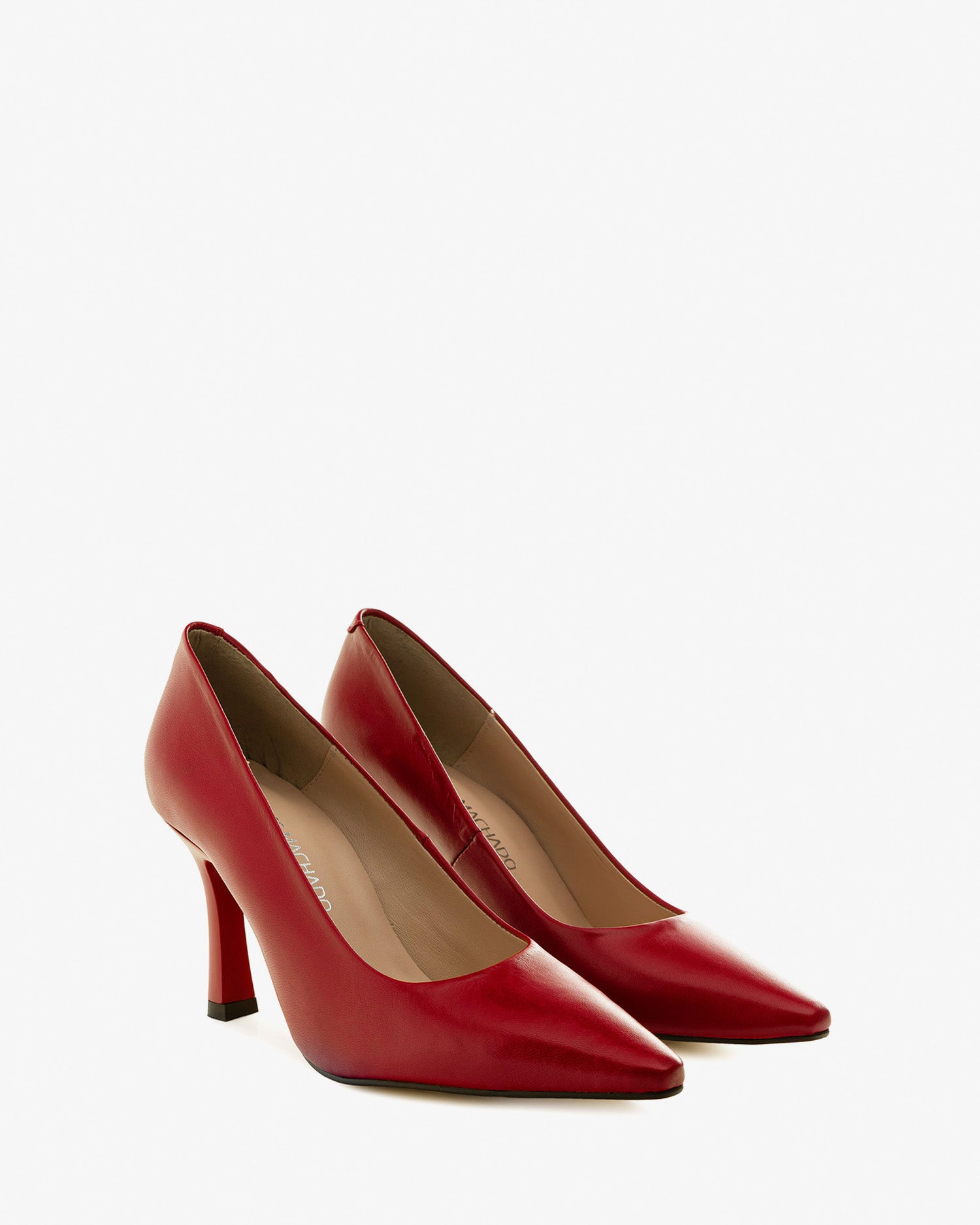 Pumps aus rotem leder