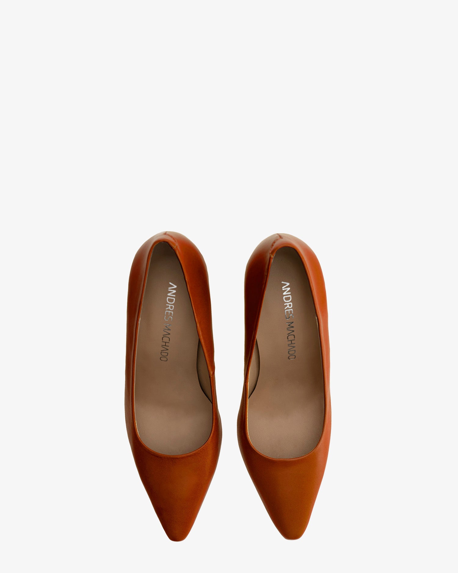 Escarpins en cuir de couleur brique