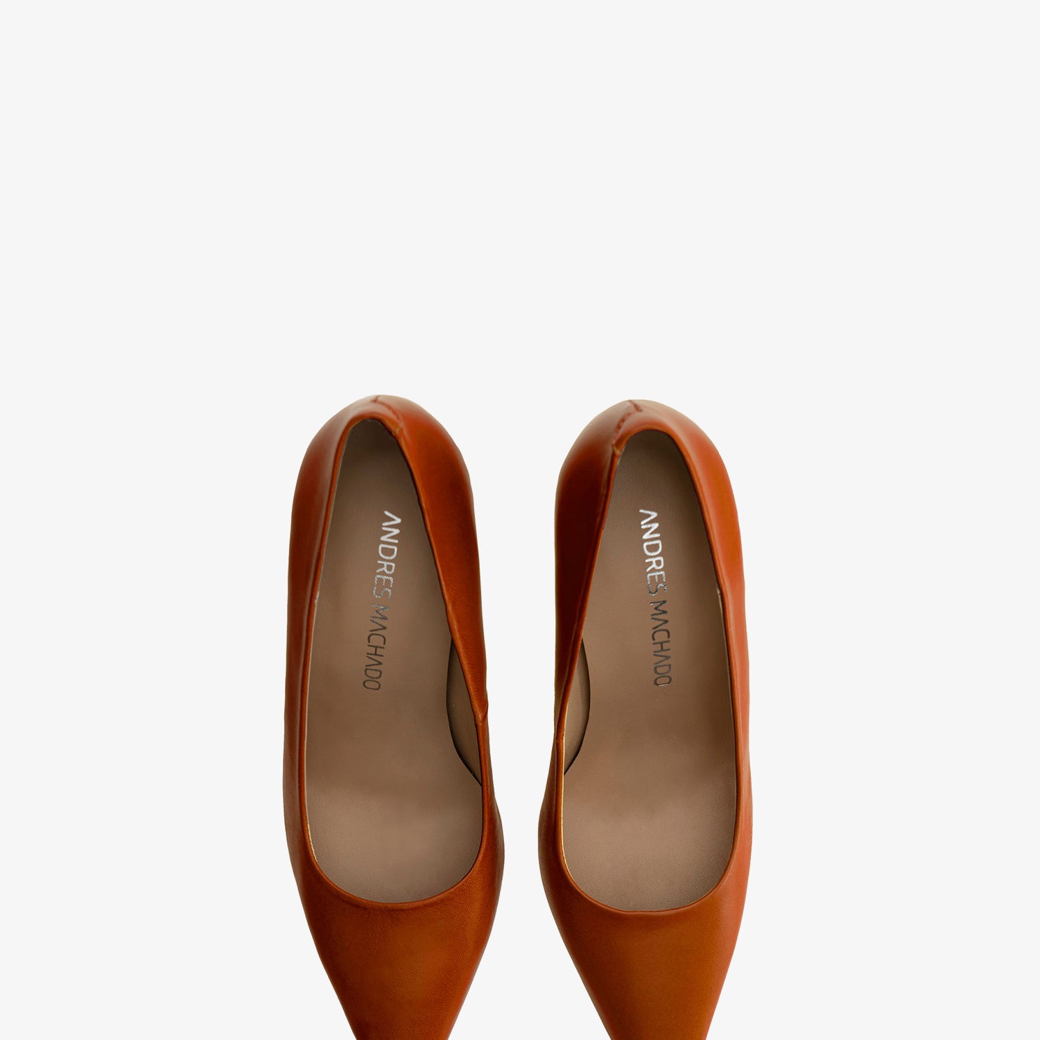 Escarpins en cuir de couleur brique