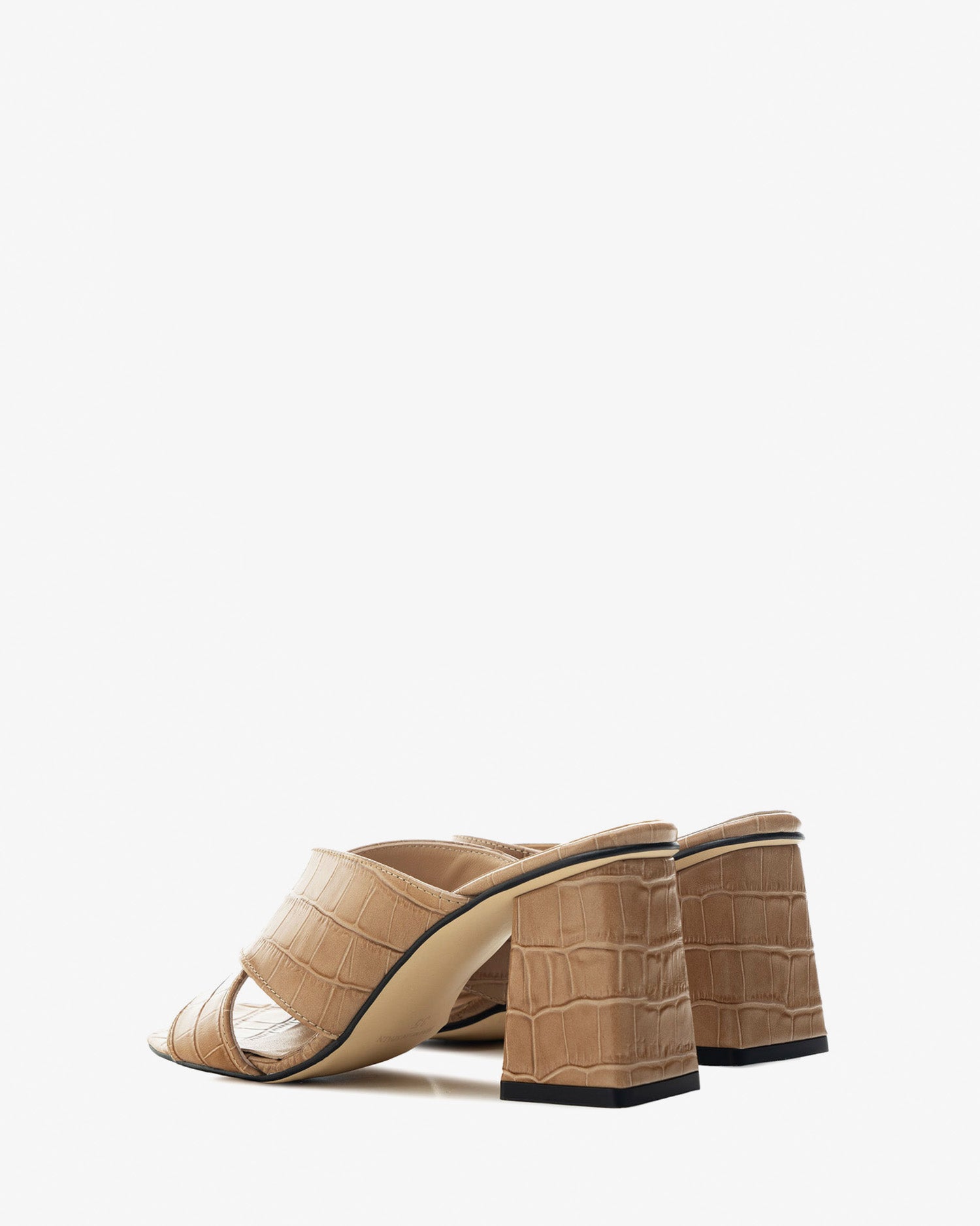 Sandali in pelle coccodrillo color terra