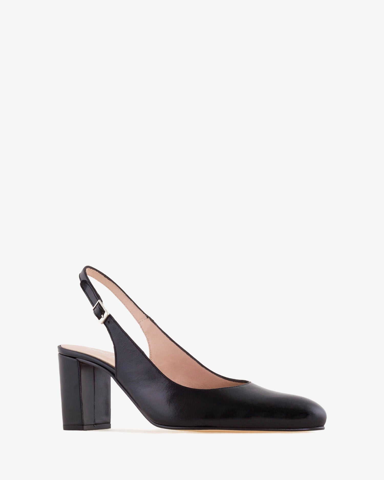 Slingback stilettos in black nappa leather