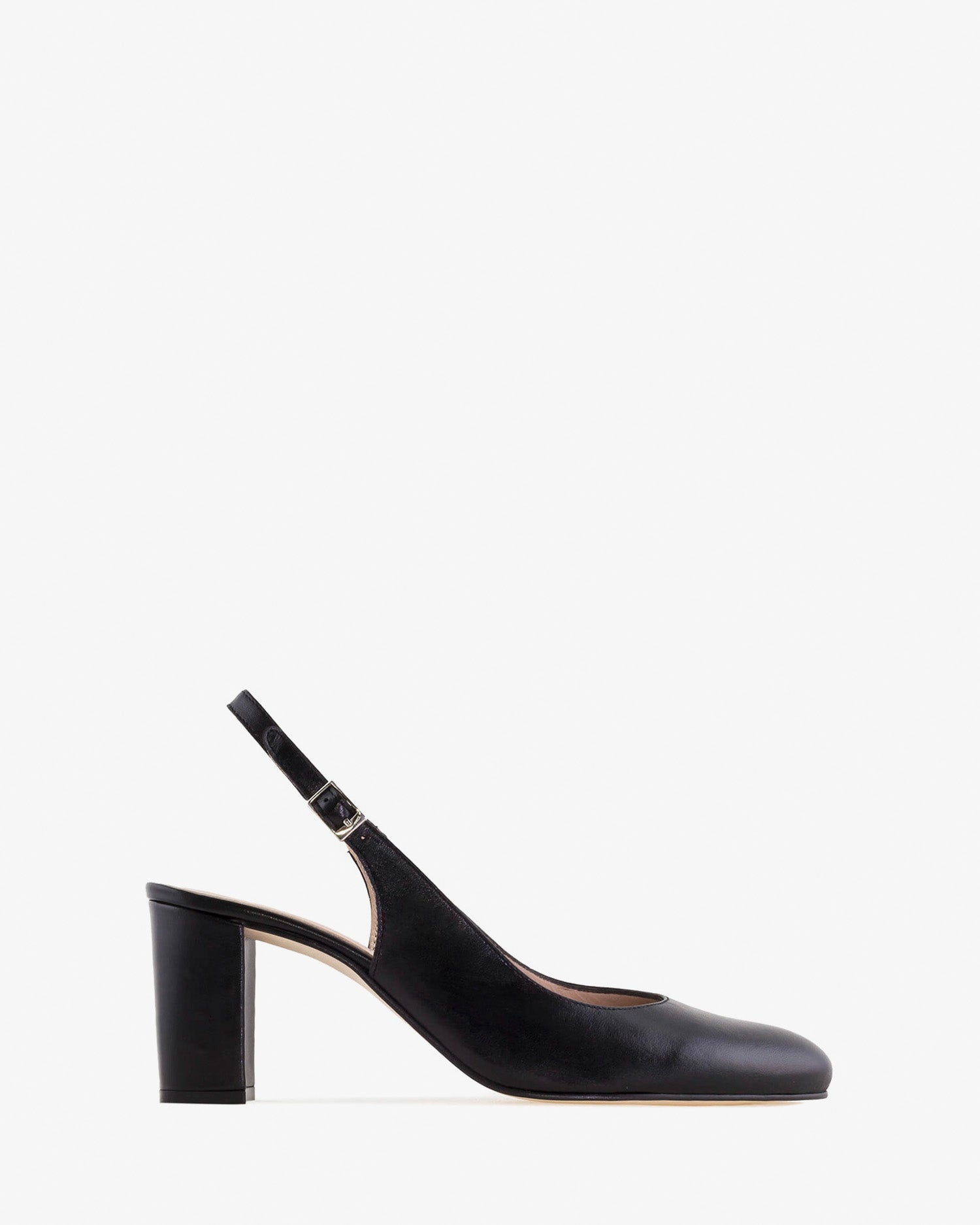 Slingback stilettos in black nappa leather