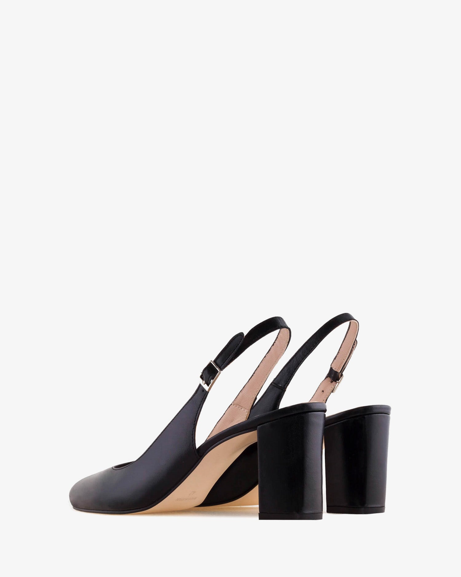 Slingback stilettos in black nappa leather