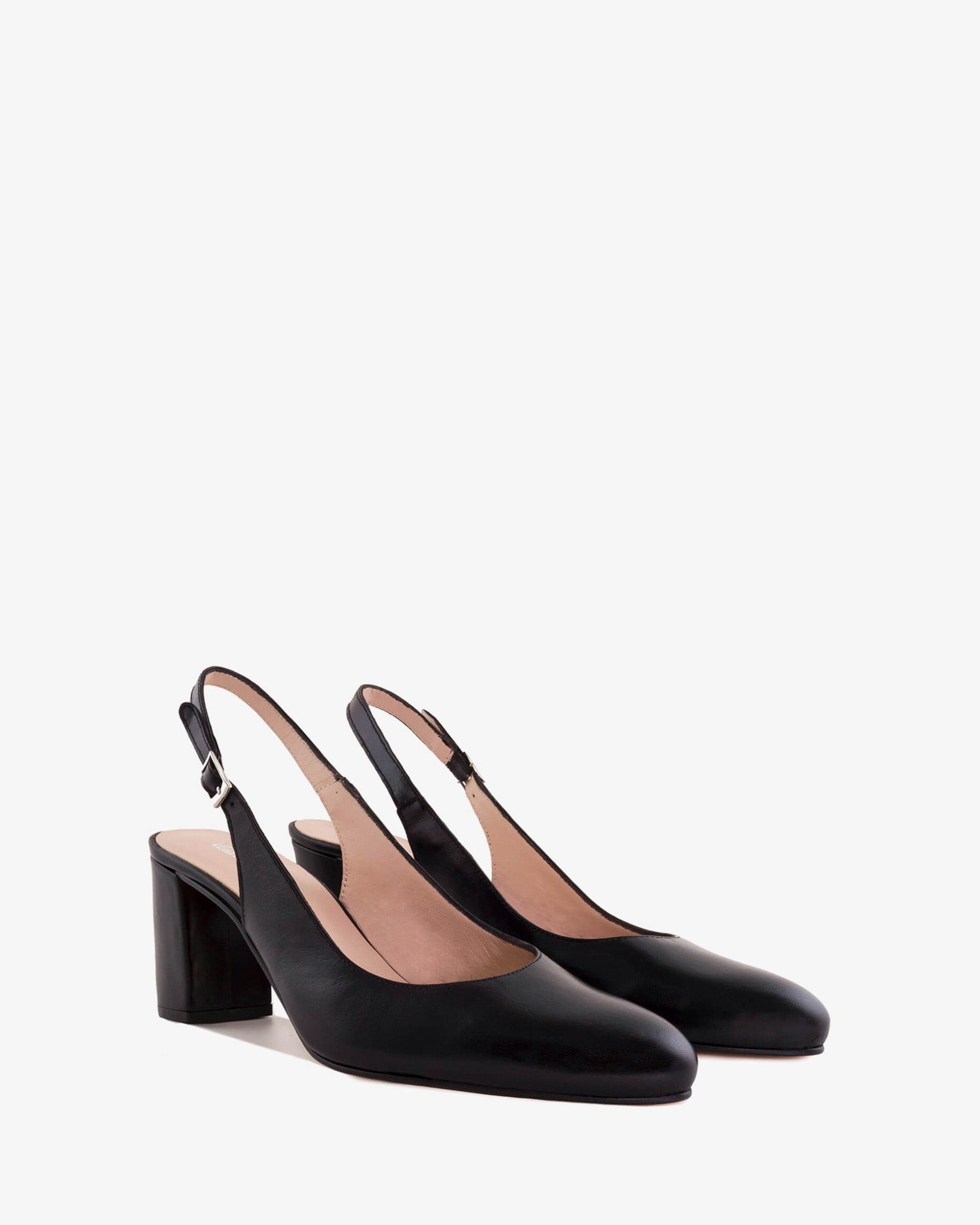 Slingback stilettos in black nappa leather