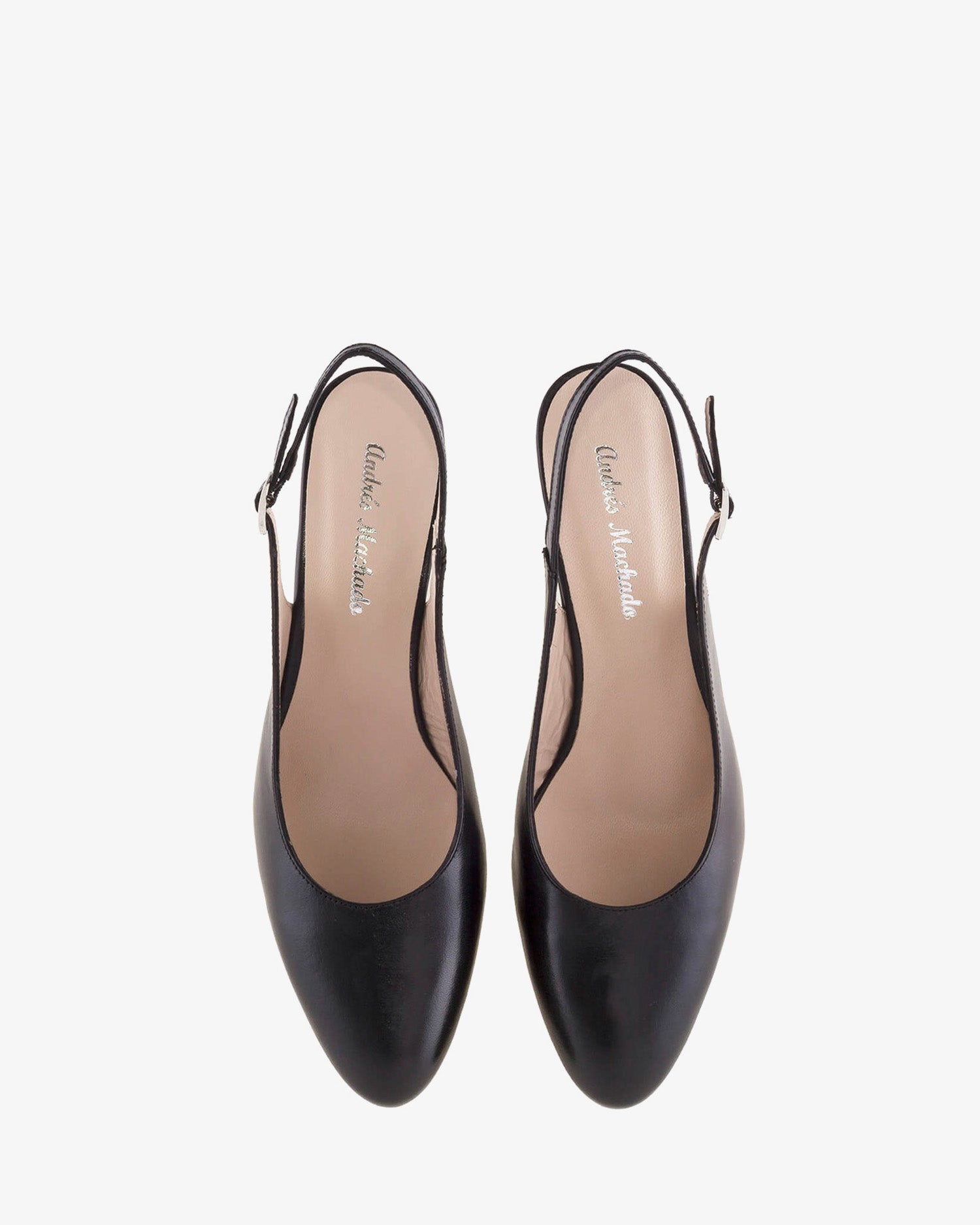 Slingback stilettos in black nappa leather