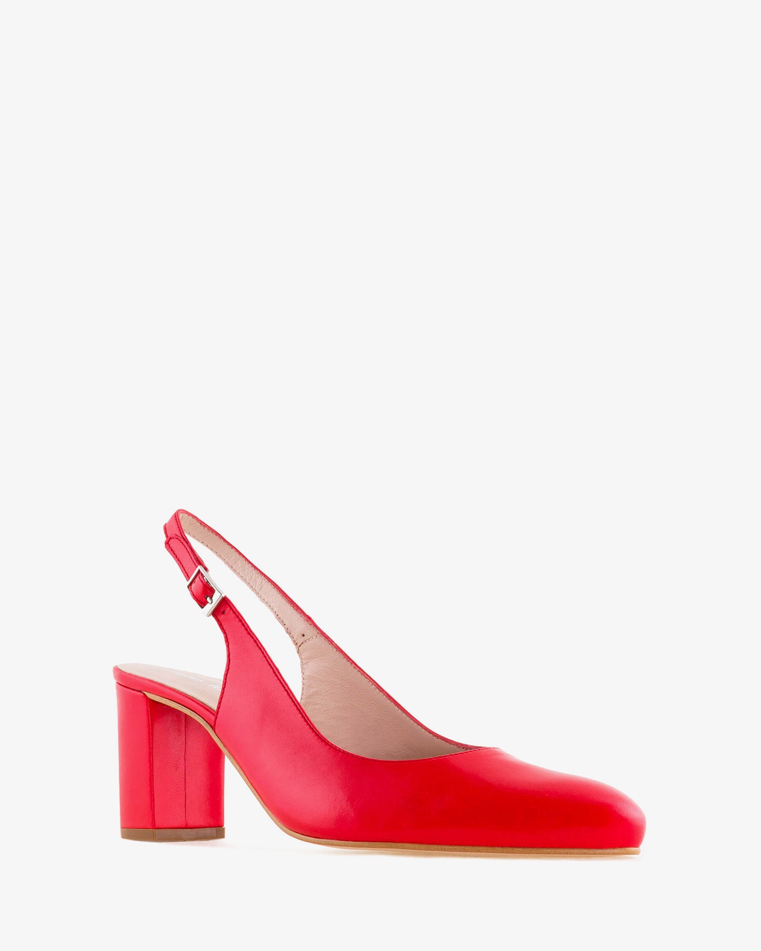 Décolleté slingback in pelle nappa rossa