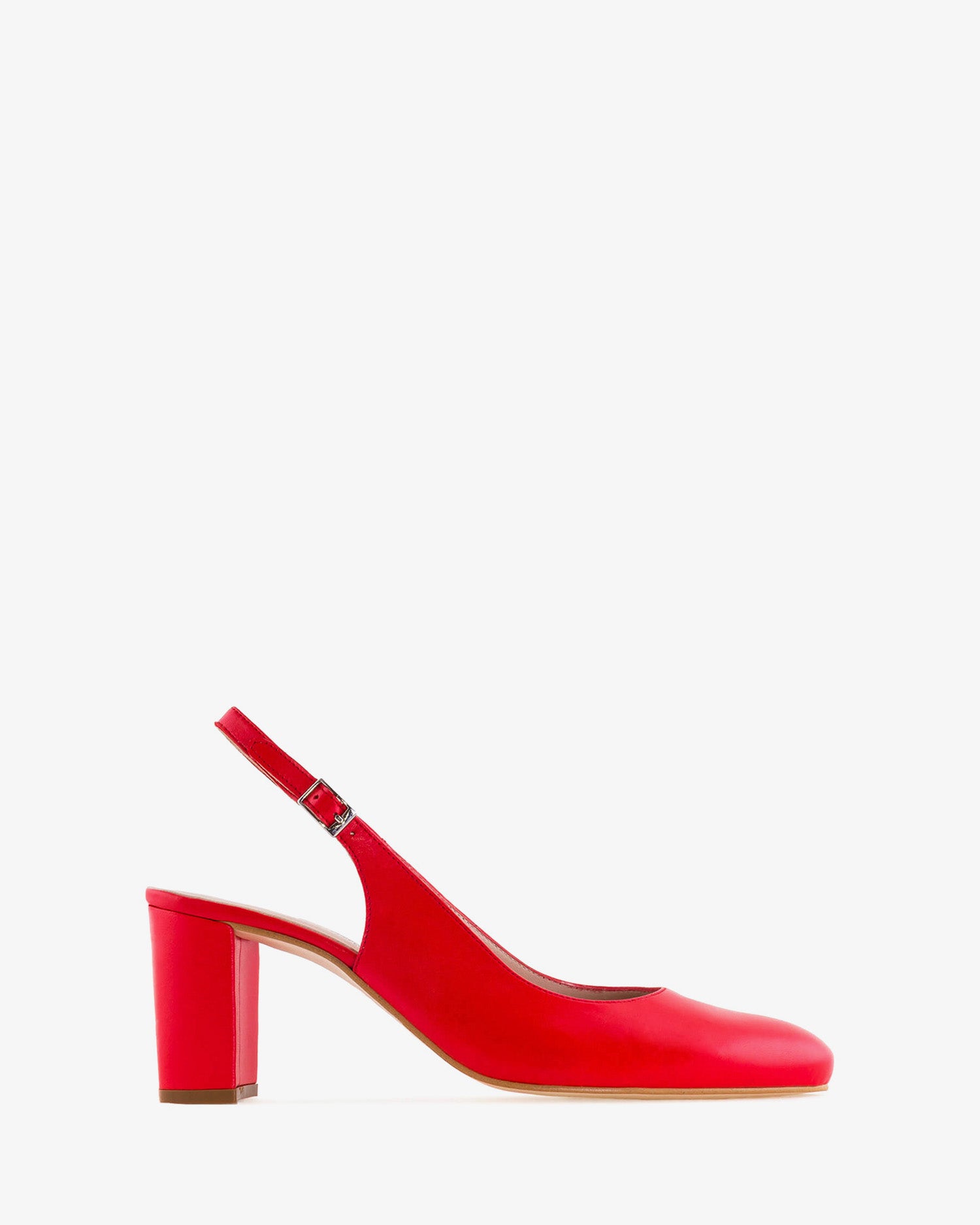 Décolleté slingback in pelle nappa rossa