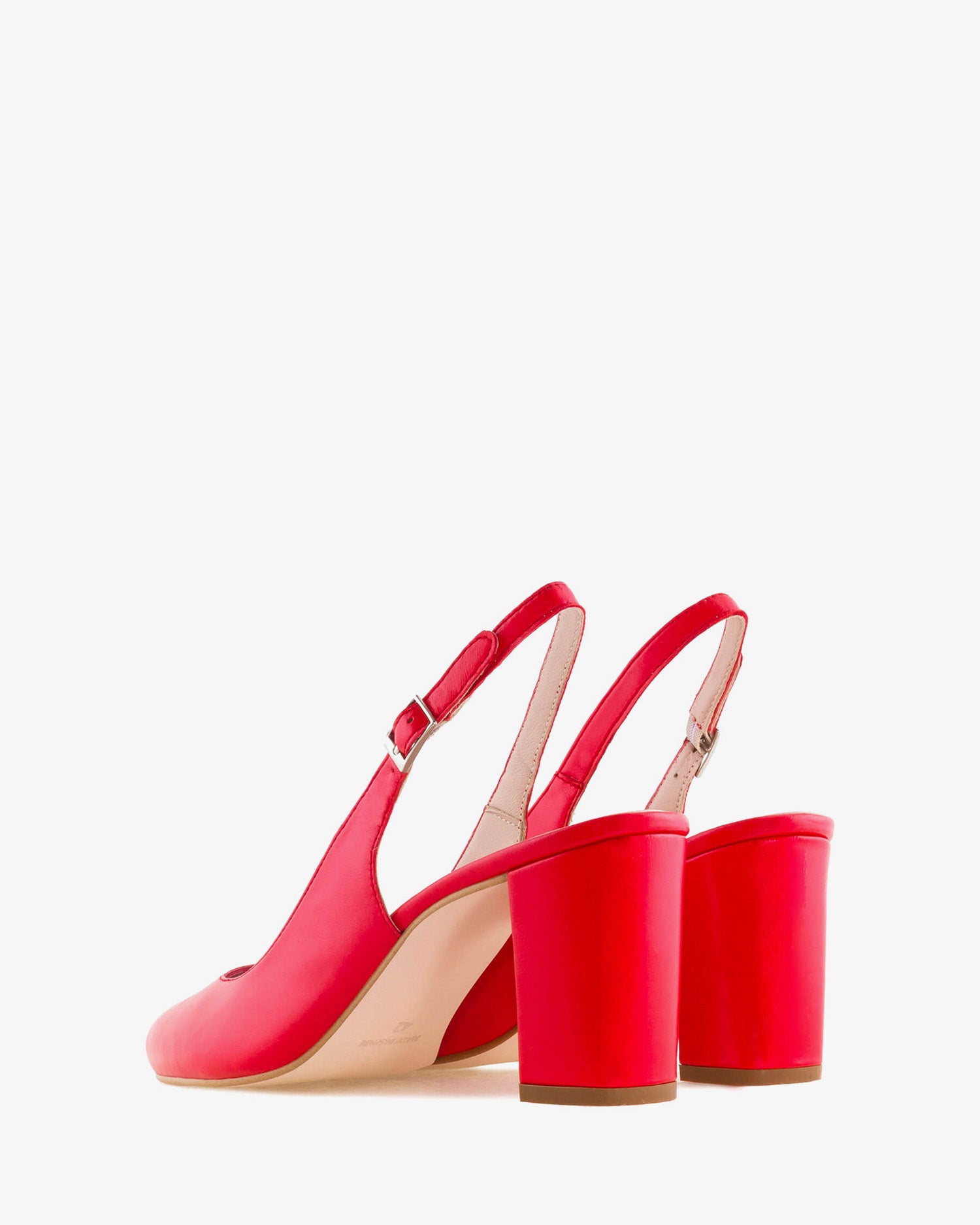 Décolleté slingback in pelle nappa rossa