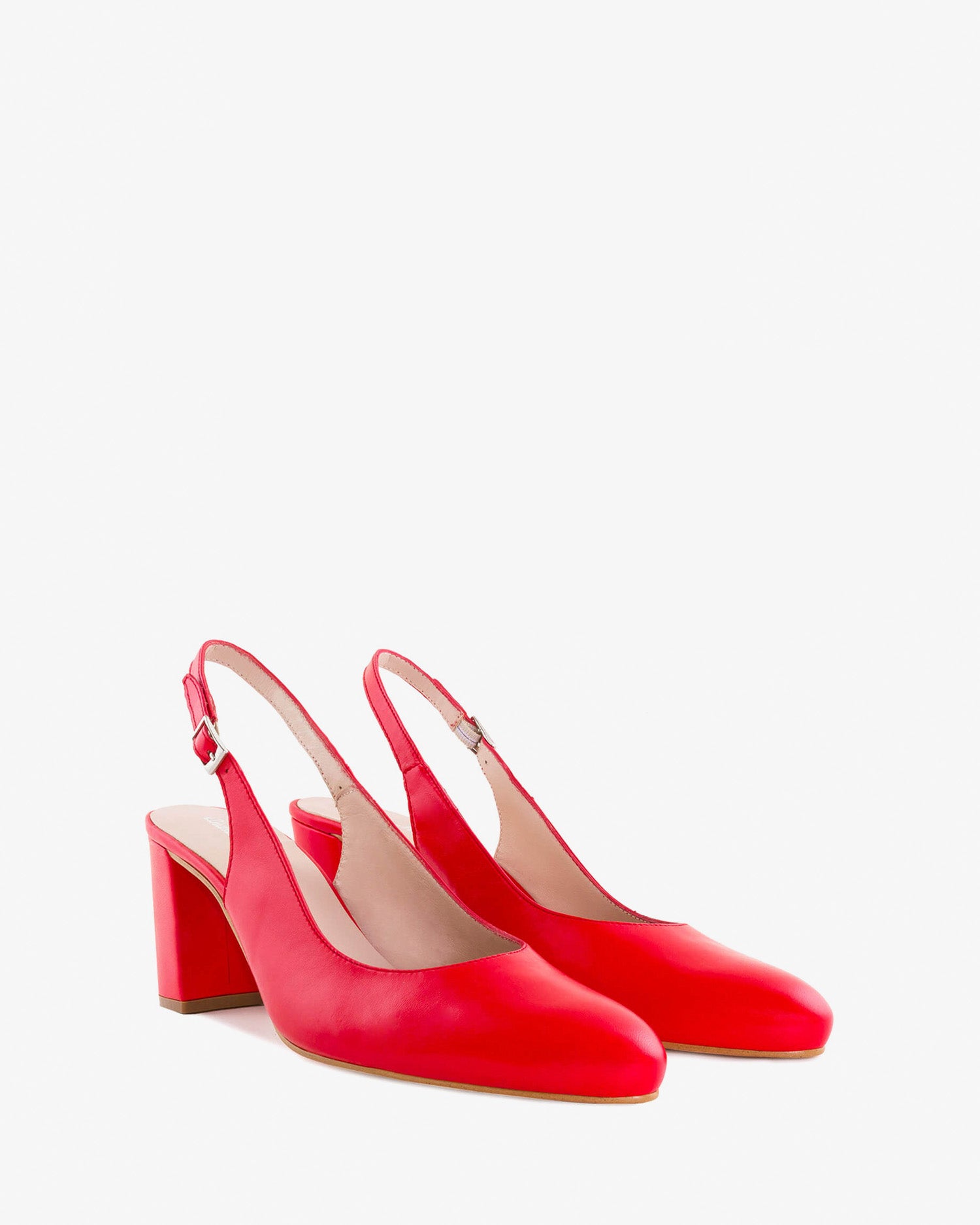 Décolleté slingback in pelle nappa rossa