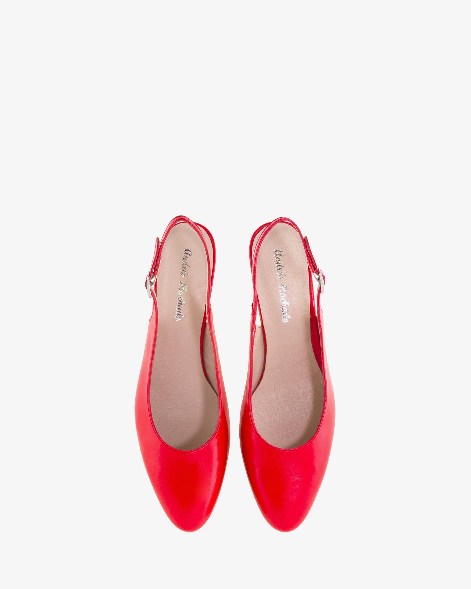 Décolleté slingback in pelle nappa rossa