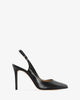 Fine toe slingback shoes in black leather