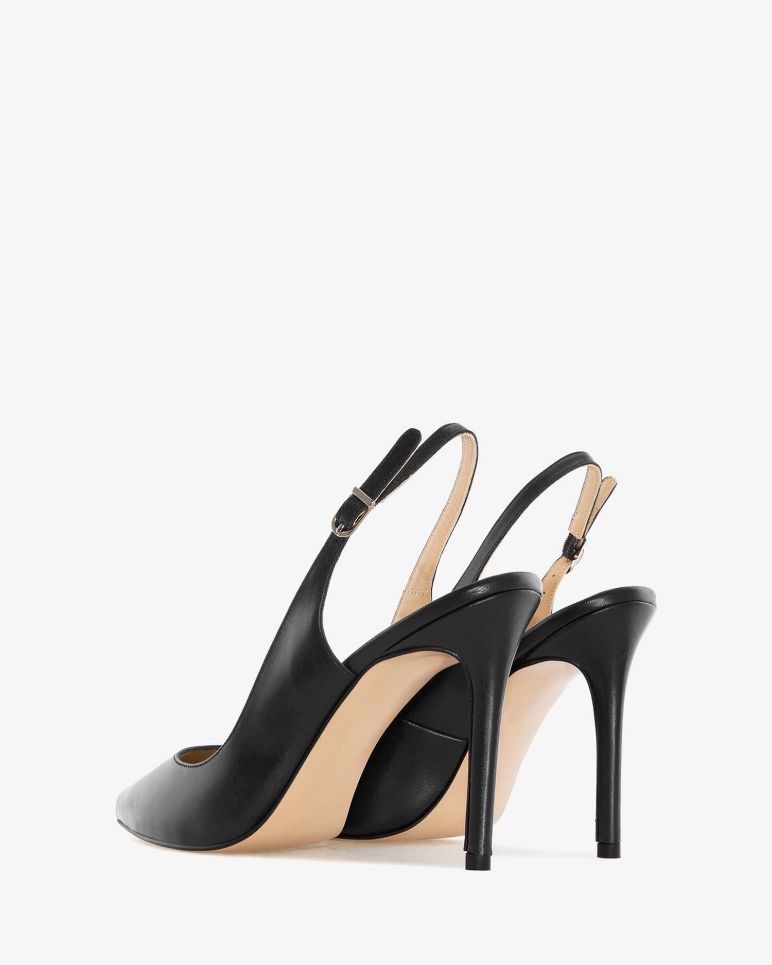 Damensandalette aus schwarzem leder mit dünner spitze - made in spain-