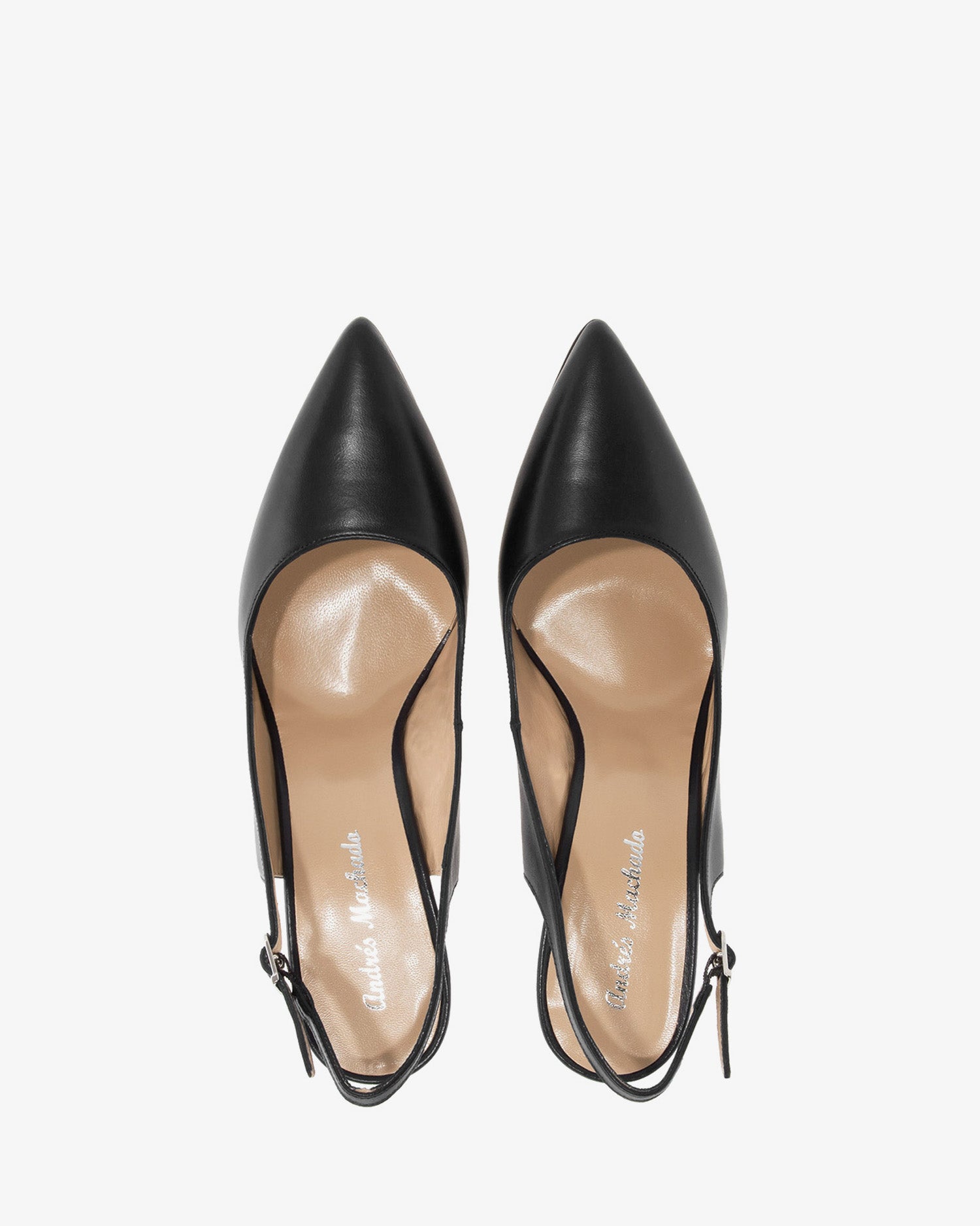Damensandalette aus schwarzem leder mit dünner spitze - made in spain-