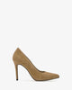 Zamszowe buty na obcasie camel