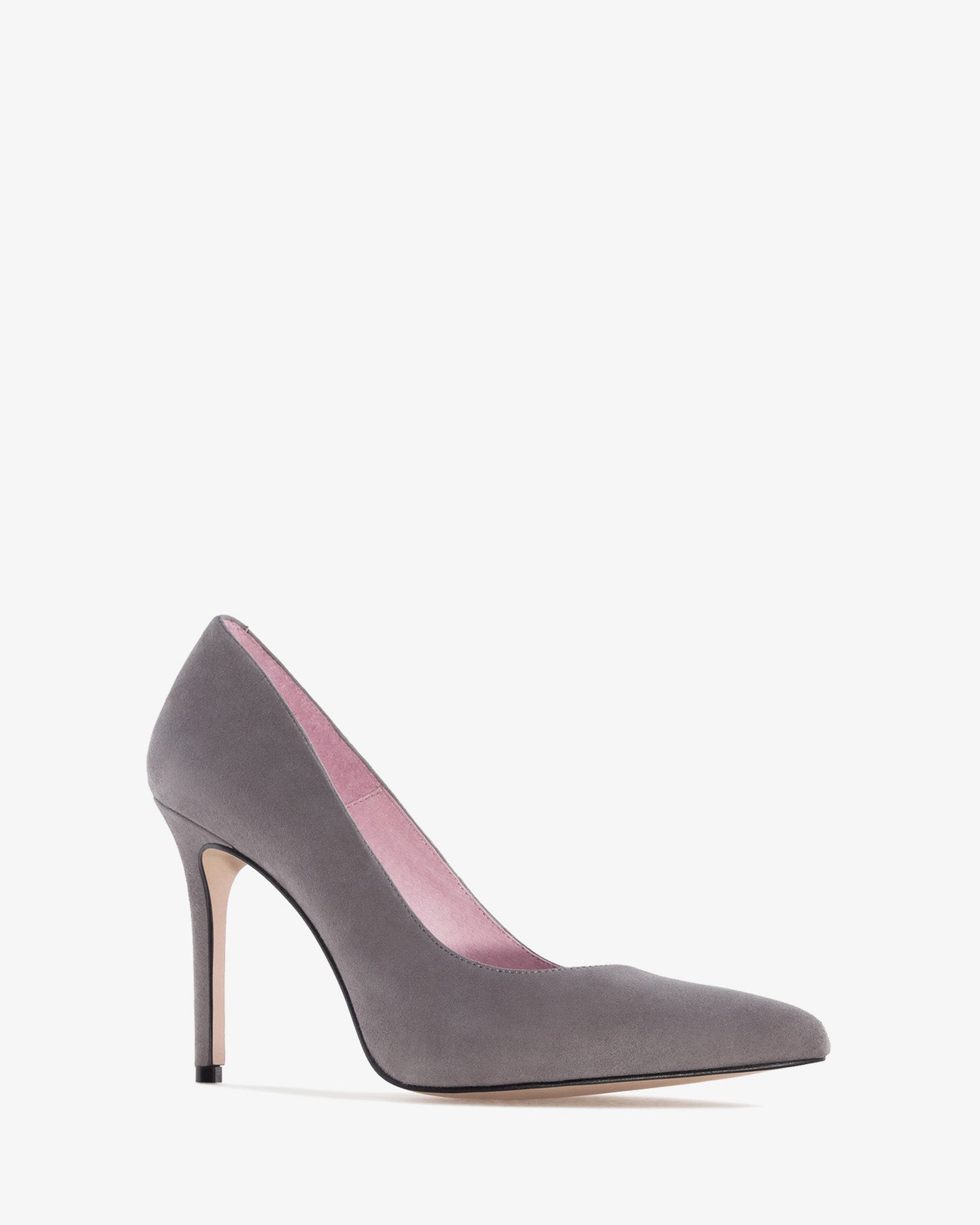 Scarpa con tacco in camoscio grigio
