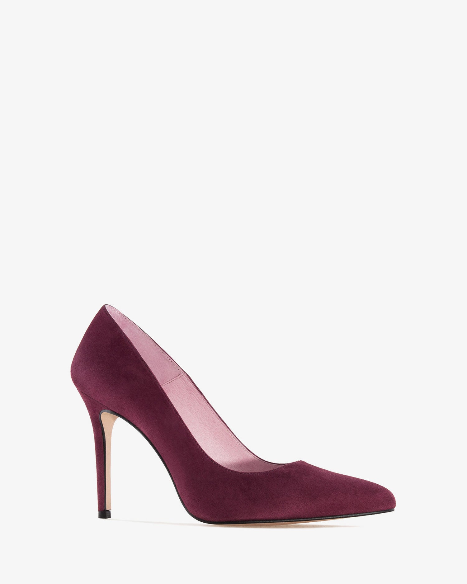 Heeled shoes in burgundy suede