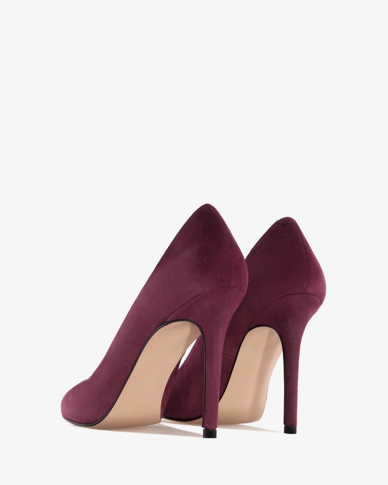 Heeled shoes in burgundy suede