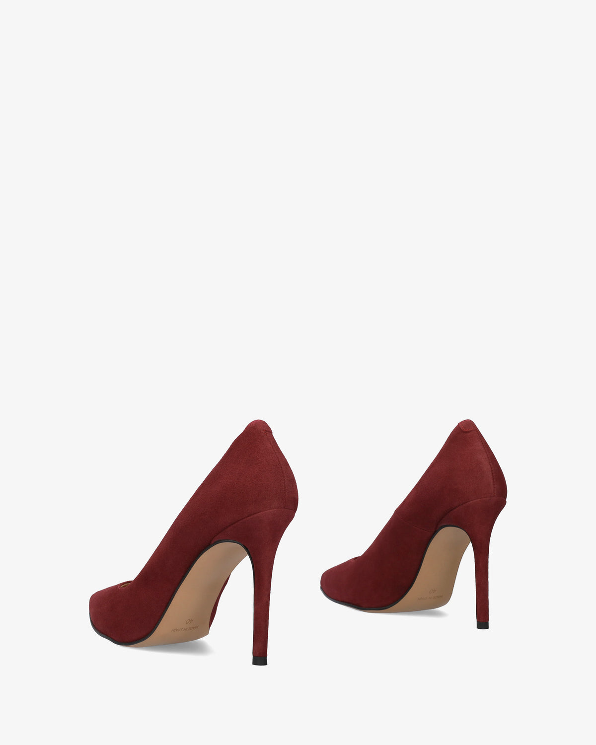 Heeled shoes in burgundy suede
