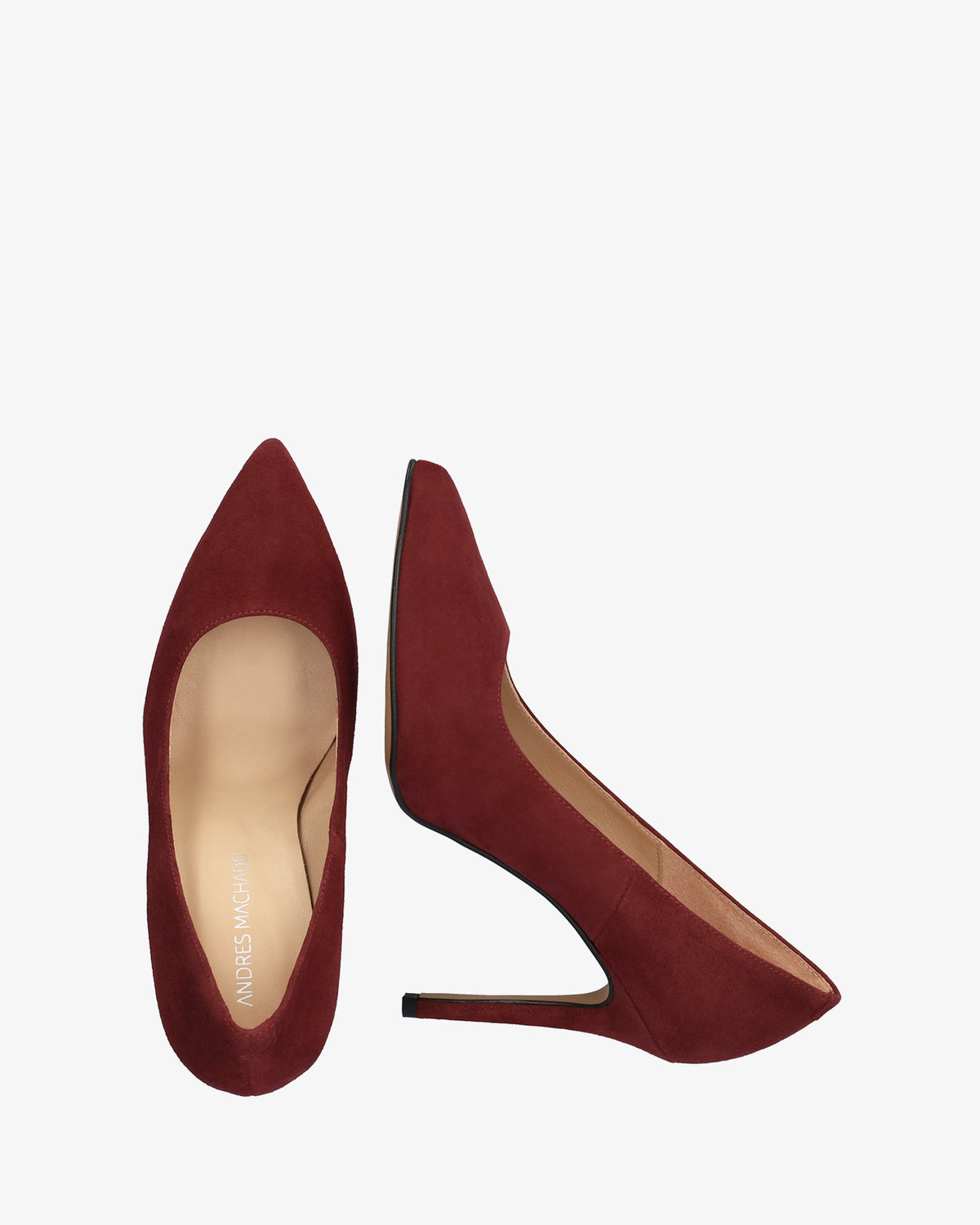 Heeled shoes in burgundy suede
