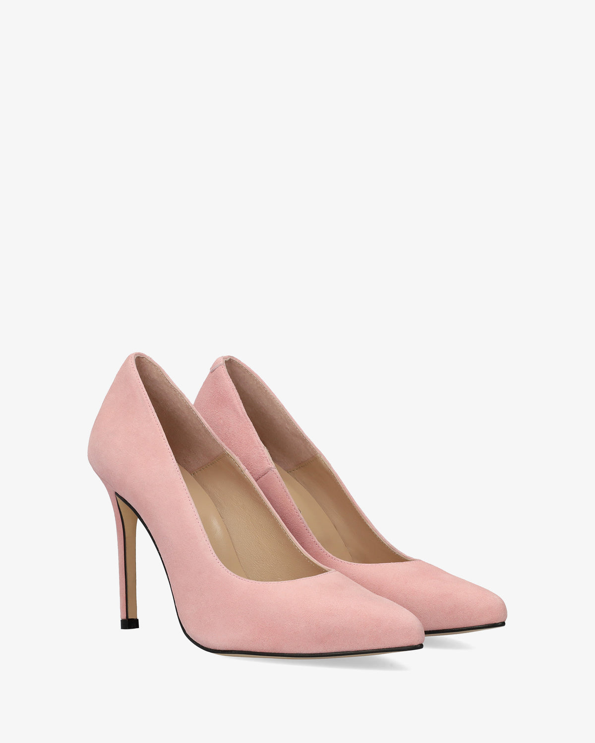 Zapato tacón de ante rosa