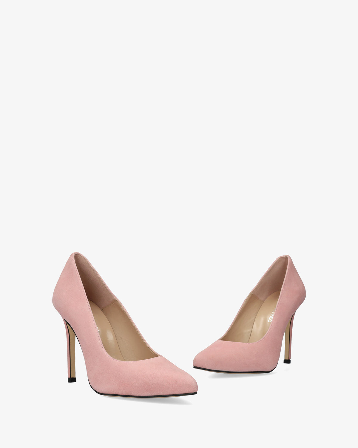 Zapato tacón de ante rosa