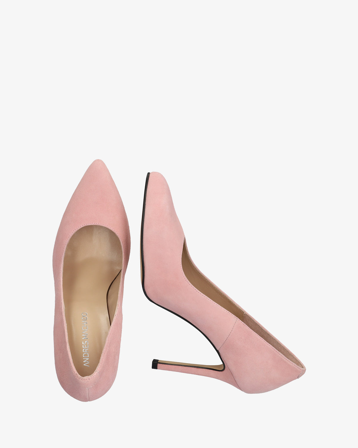 Zapato tacón de ante rosa