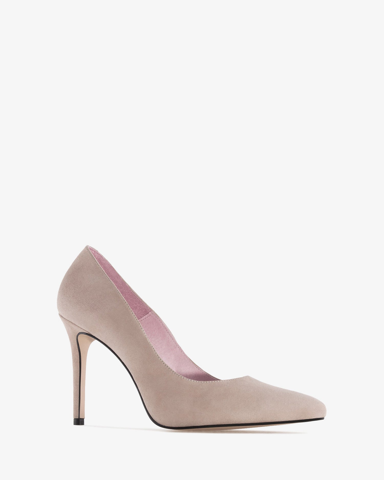 Heeled shoes in taupe suede