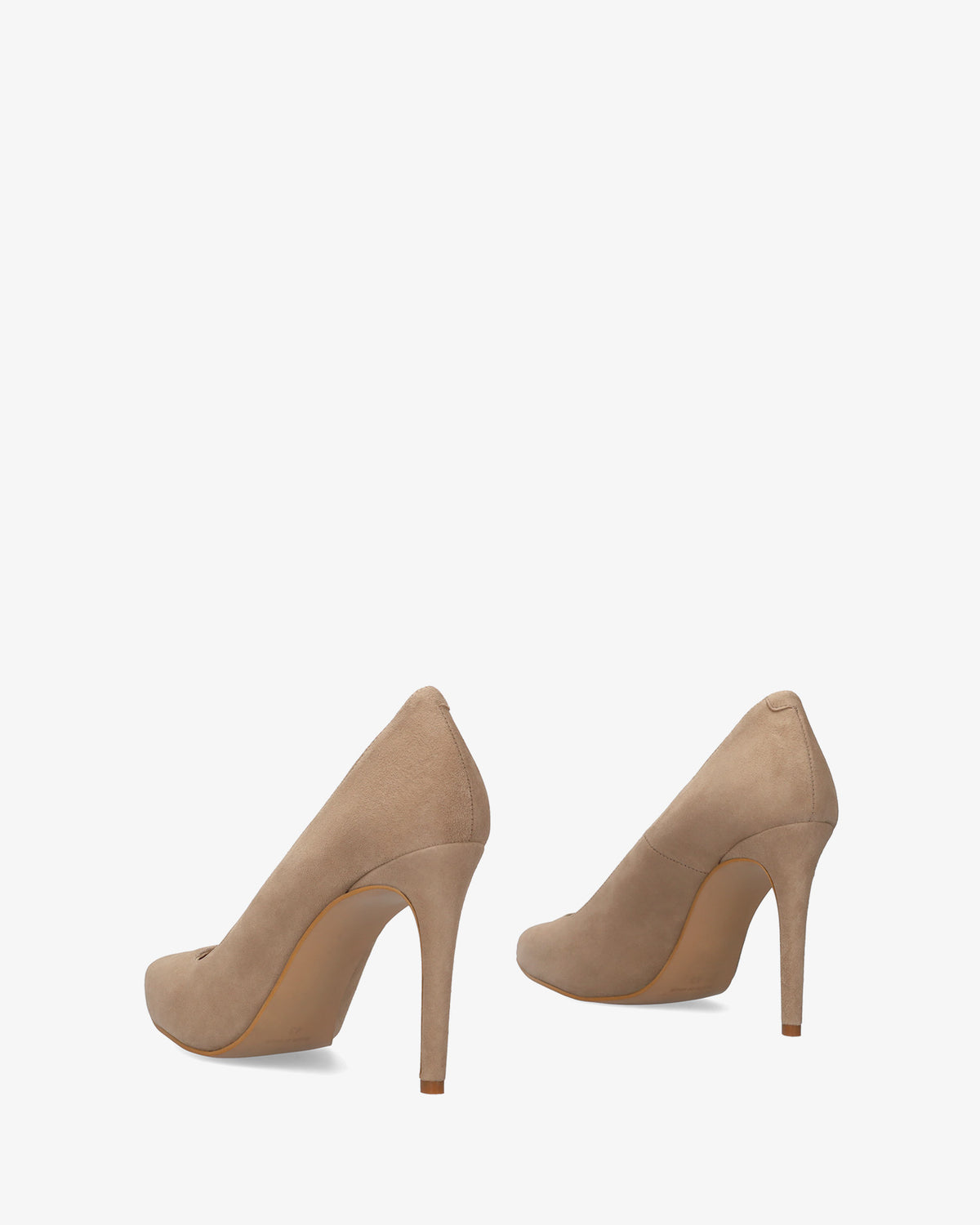 Scarpa con tacco in camoscio taupe
