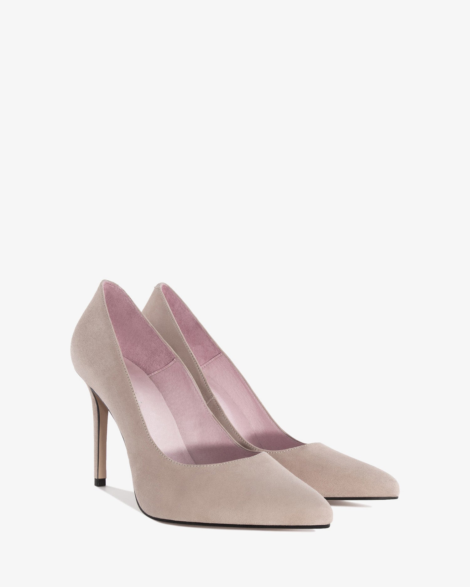 Heeled shoes in taupe suede