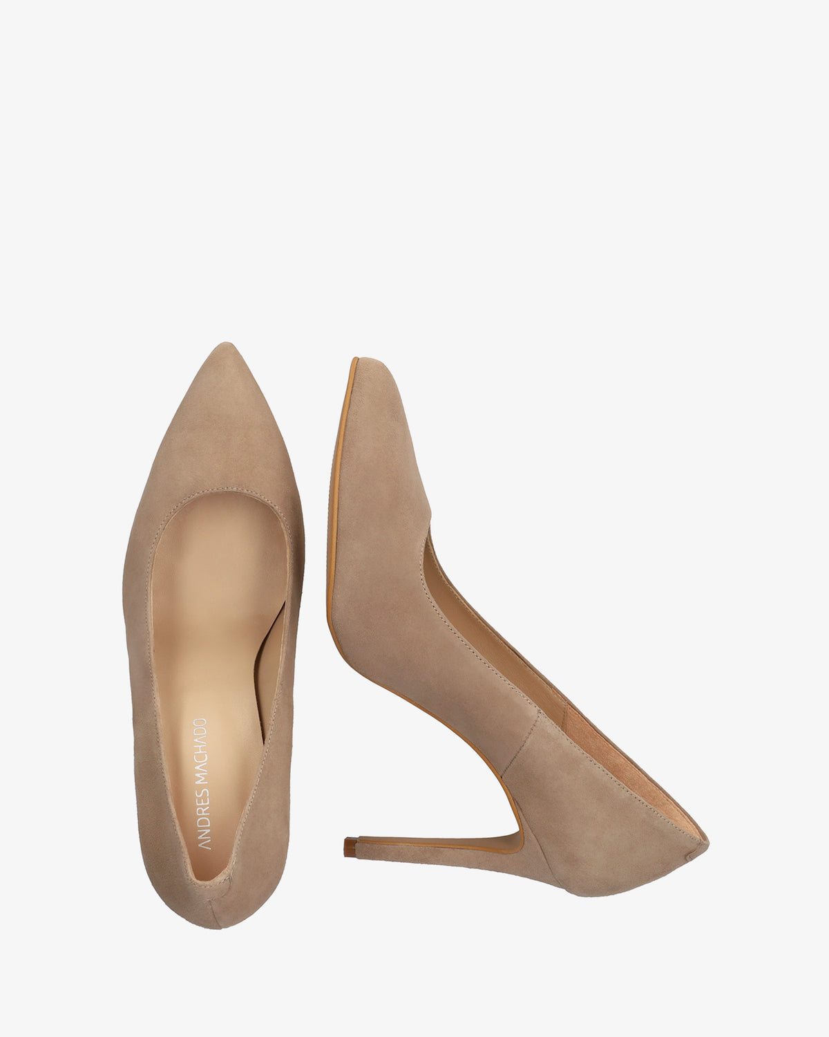 Scarpa con tacco in camoscio taupe