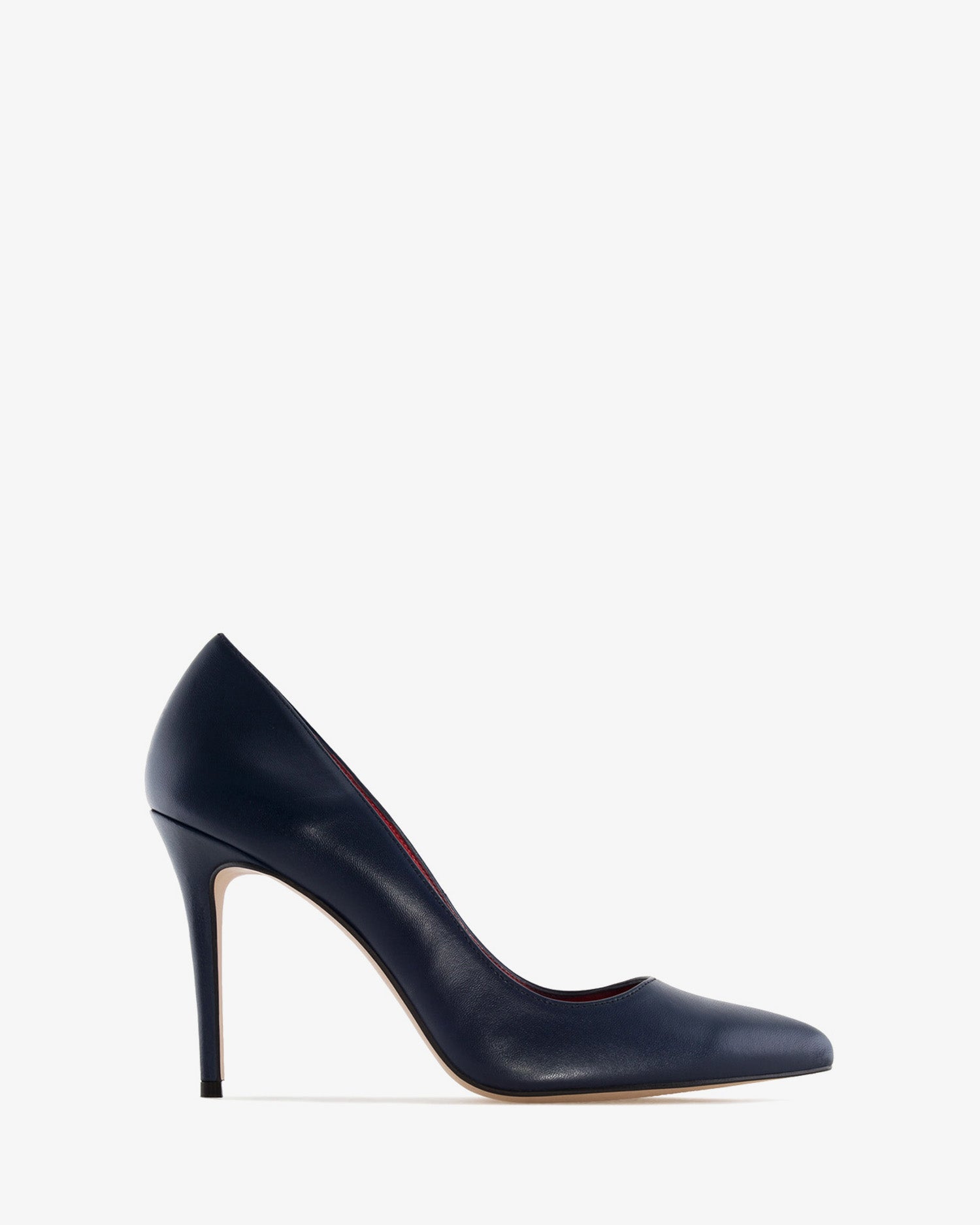 Scarpa con tacco in pelle nappa blu marino