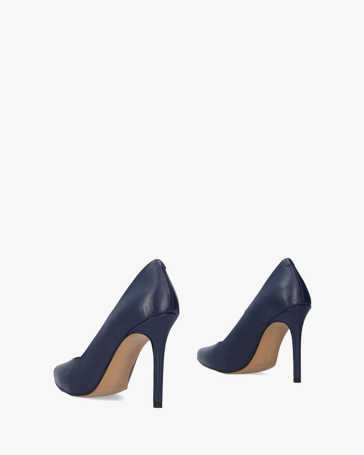 Scarpa con tacco in pelle nappa blu marino