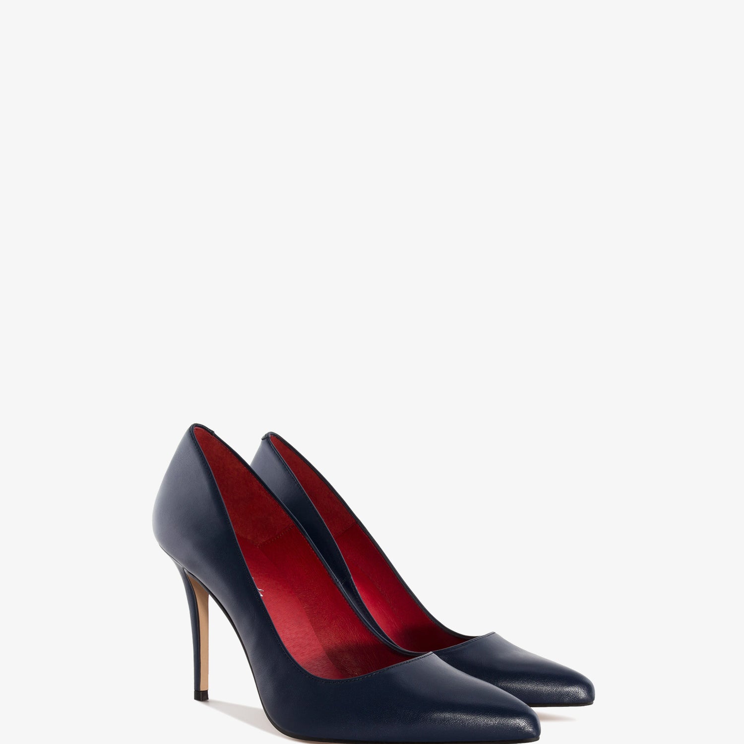 Talons aiguille cuir bleu marine – Andypola - Main Image