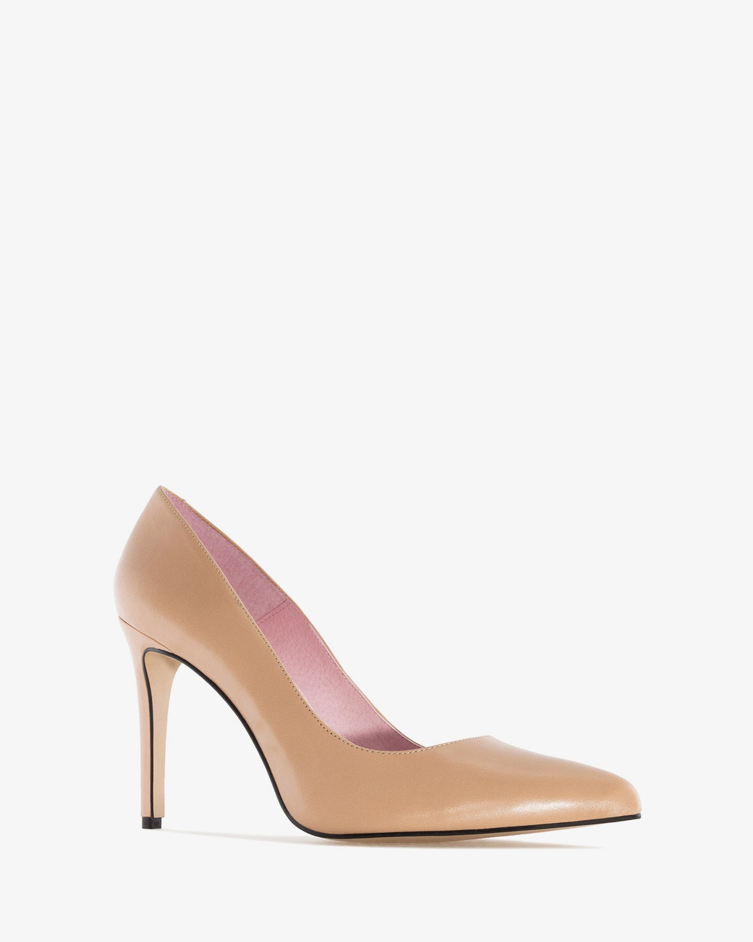 Heeled shoes in nude coloured nappa leather