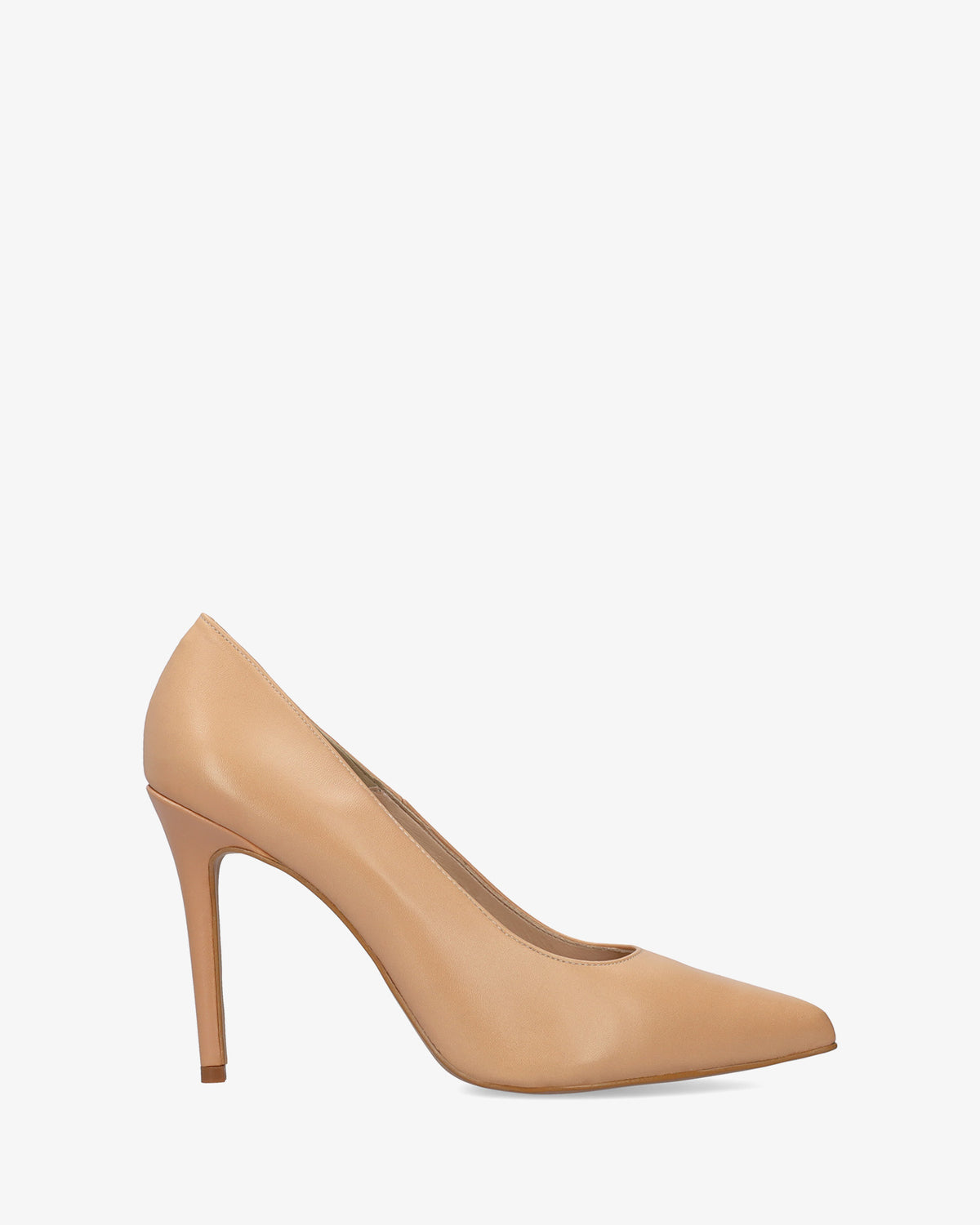 Heeled shoes in nude coloured nappa leather