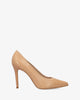 Heeled shoes in nude coloured nappa leather