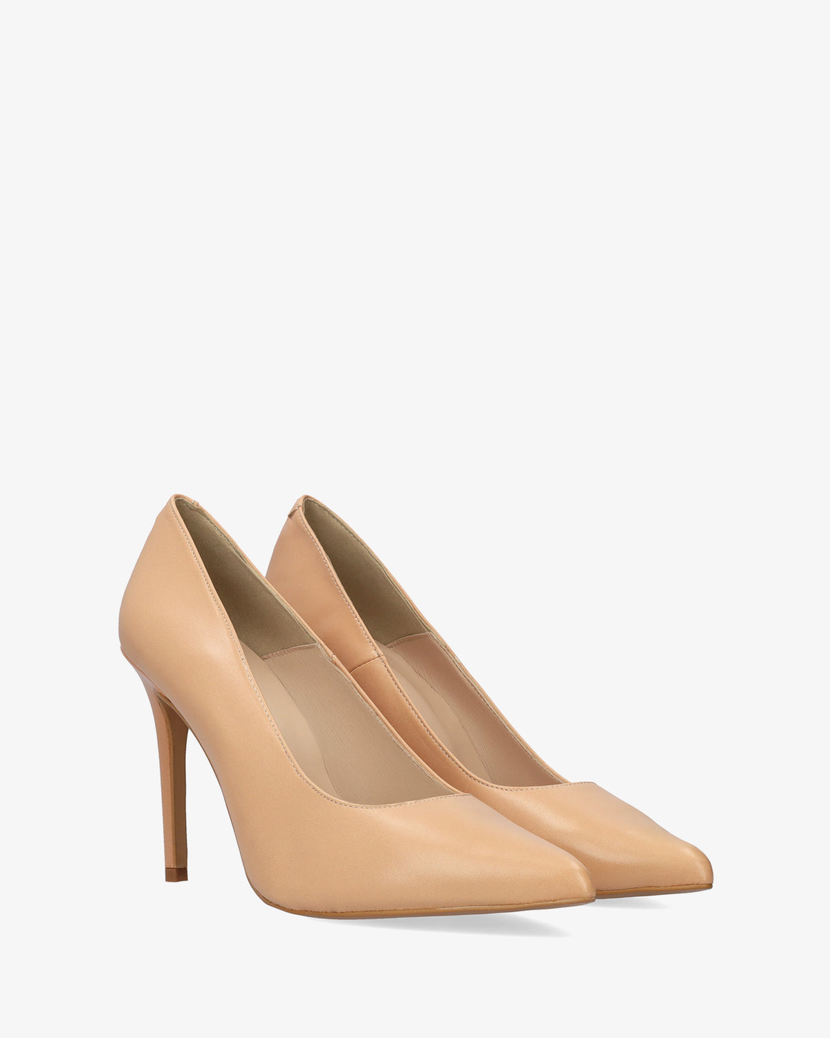 Heeled shoes in nude coloured nappa leather