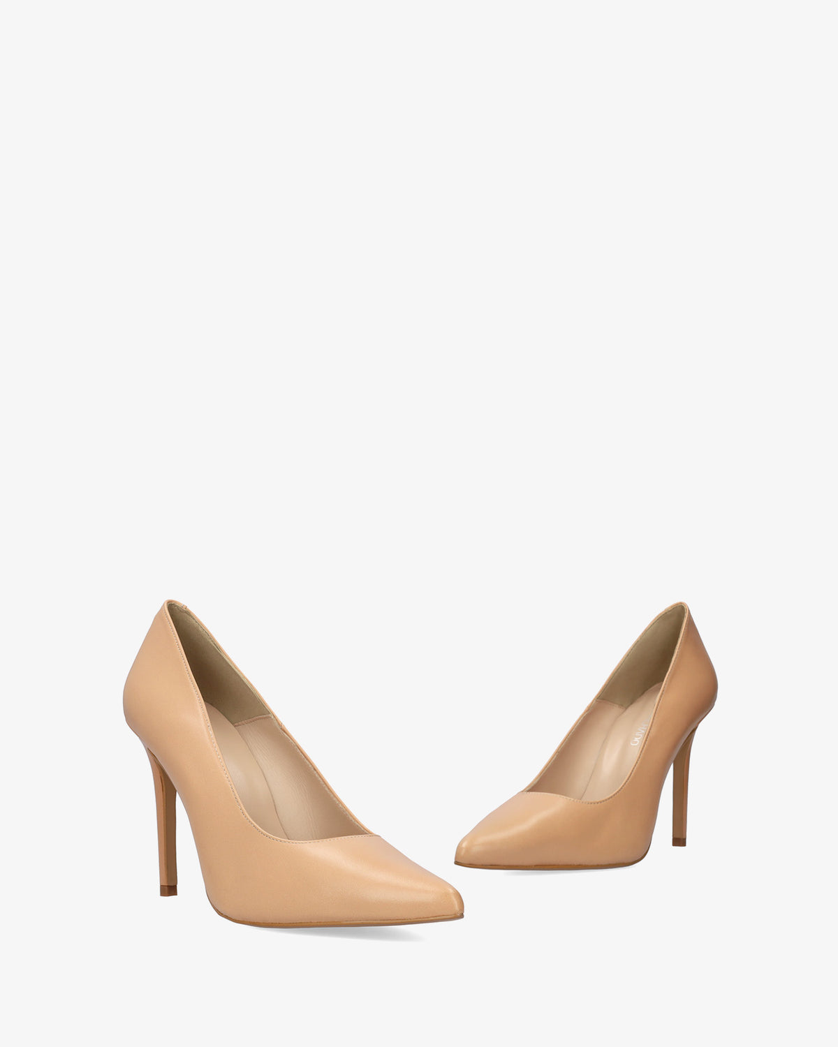 Heeled shoes in nude coloured nappa leather
