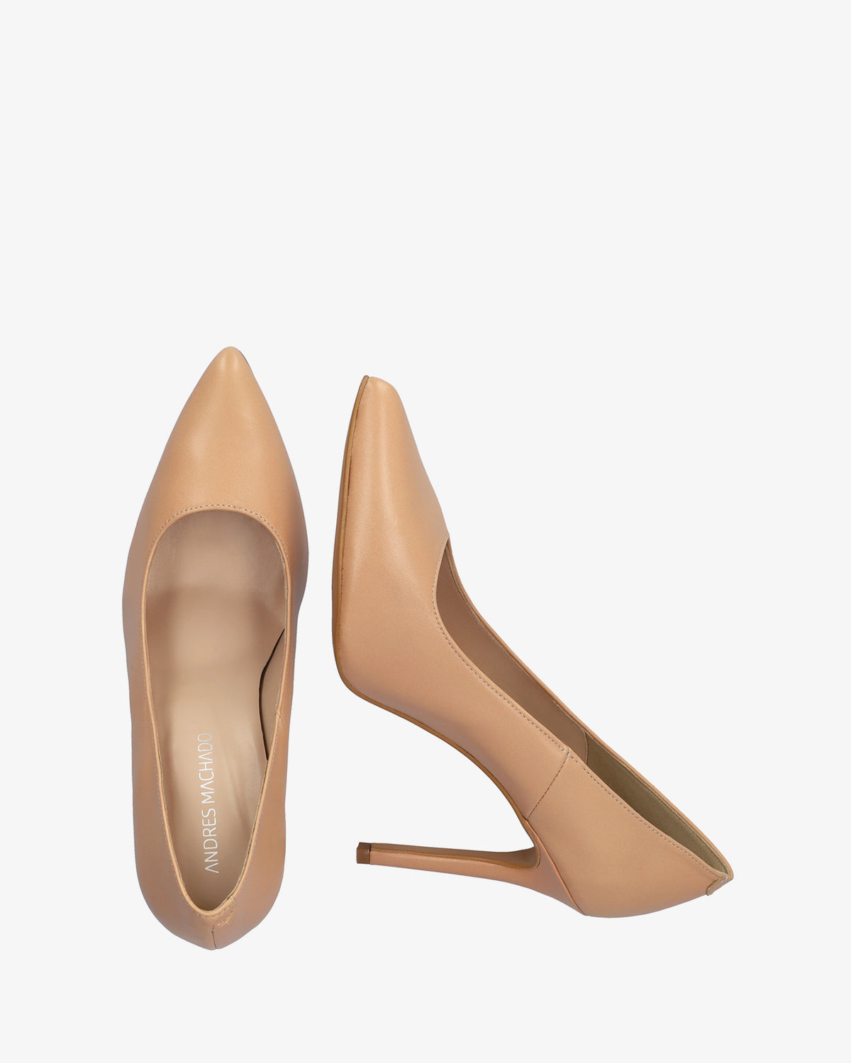 Heeled shoes in nude coloured nappa leather