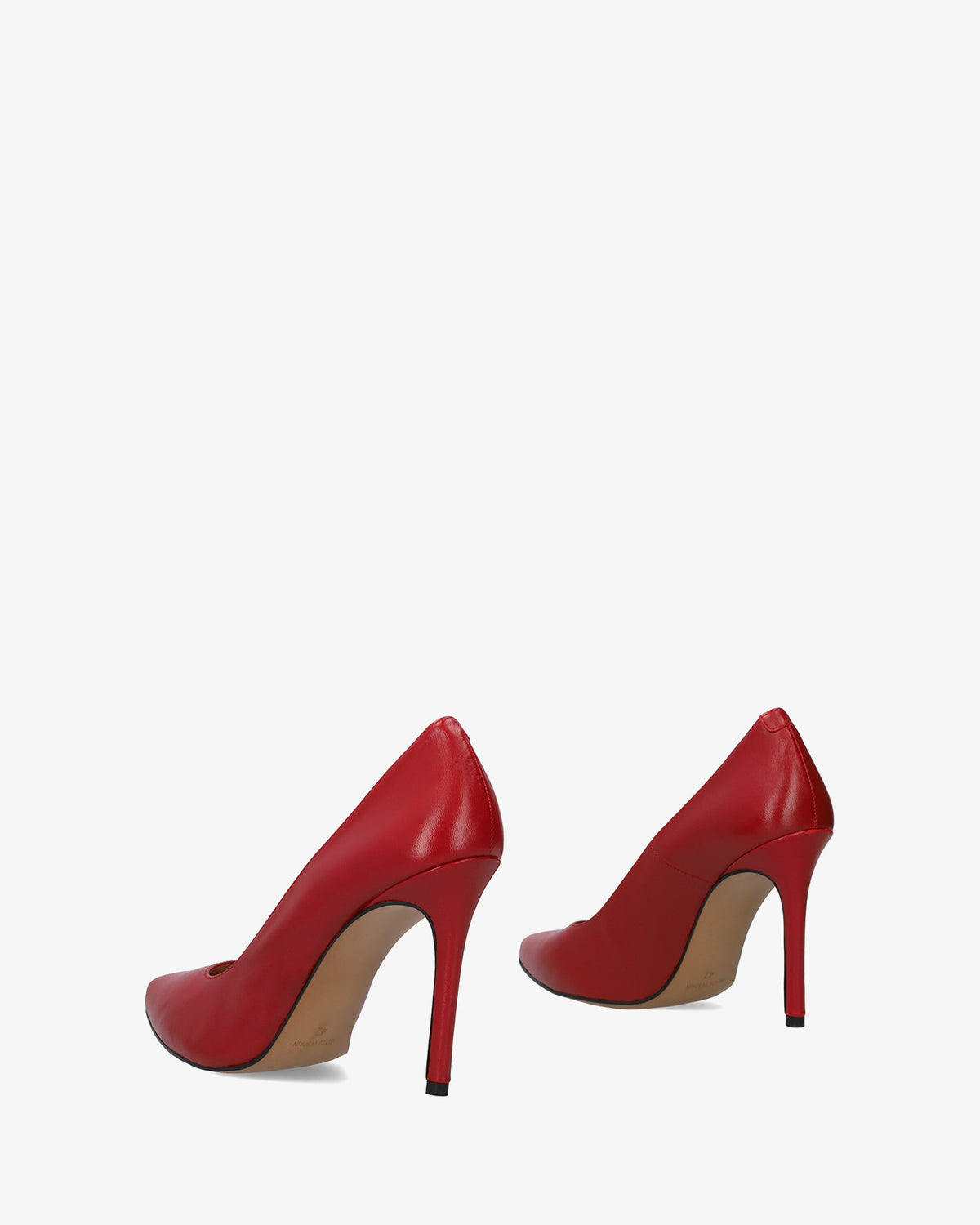 Scarpa con tacco in pelle nappa bordeaux