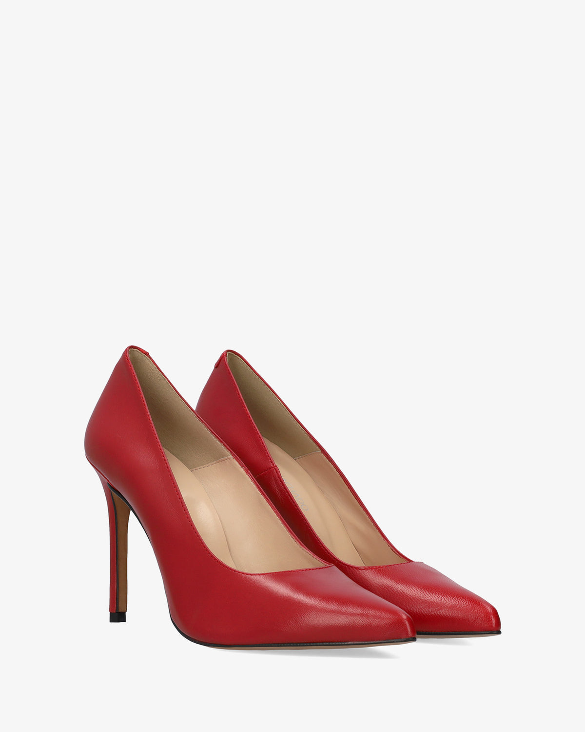 Scarpa con tacco in pelle nappa bordeaux