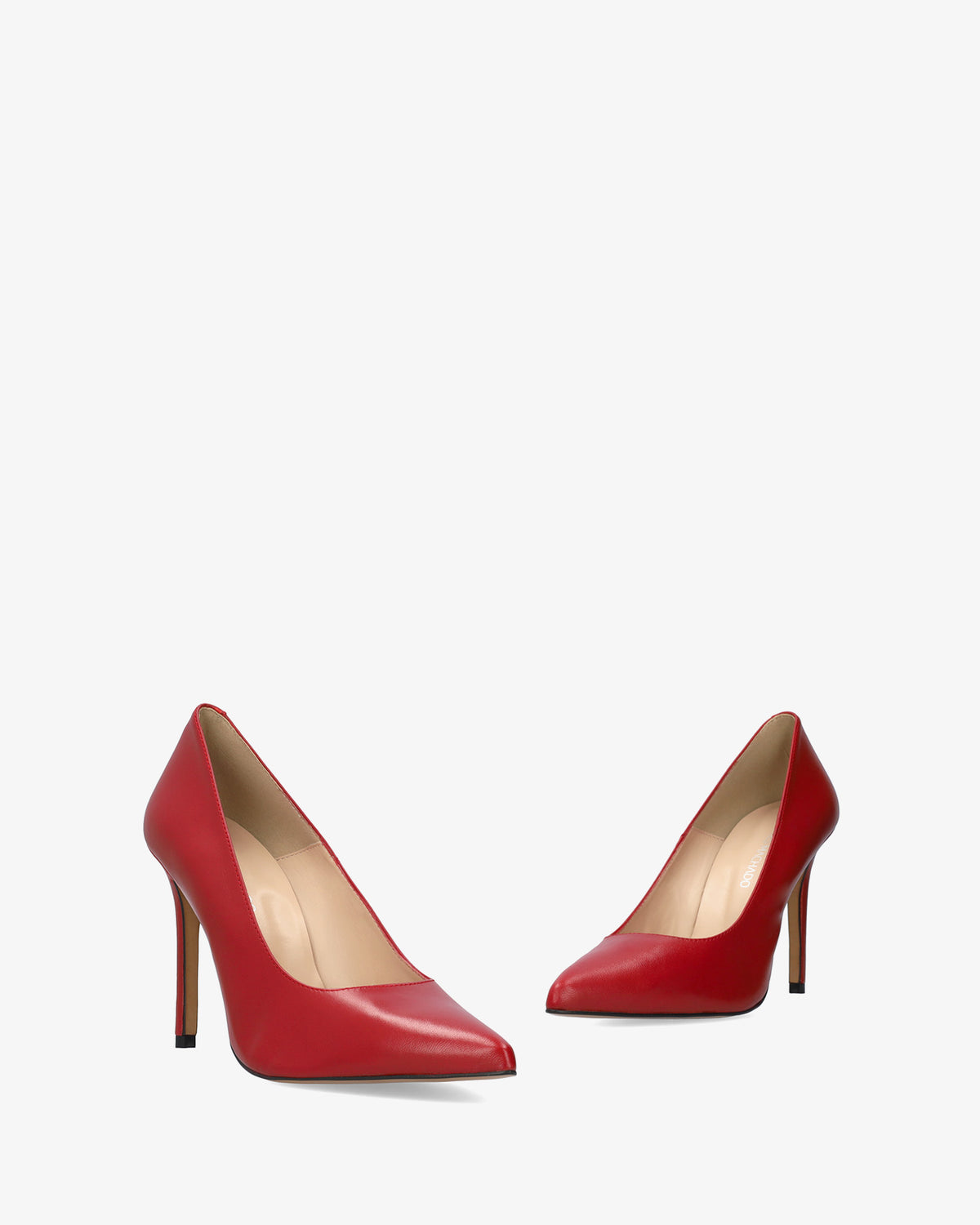 Scarpa con tacco in pelle nappa bordeaux