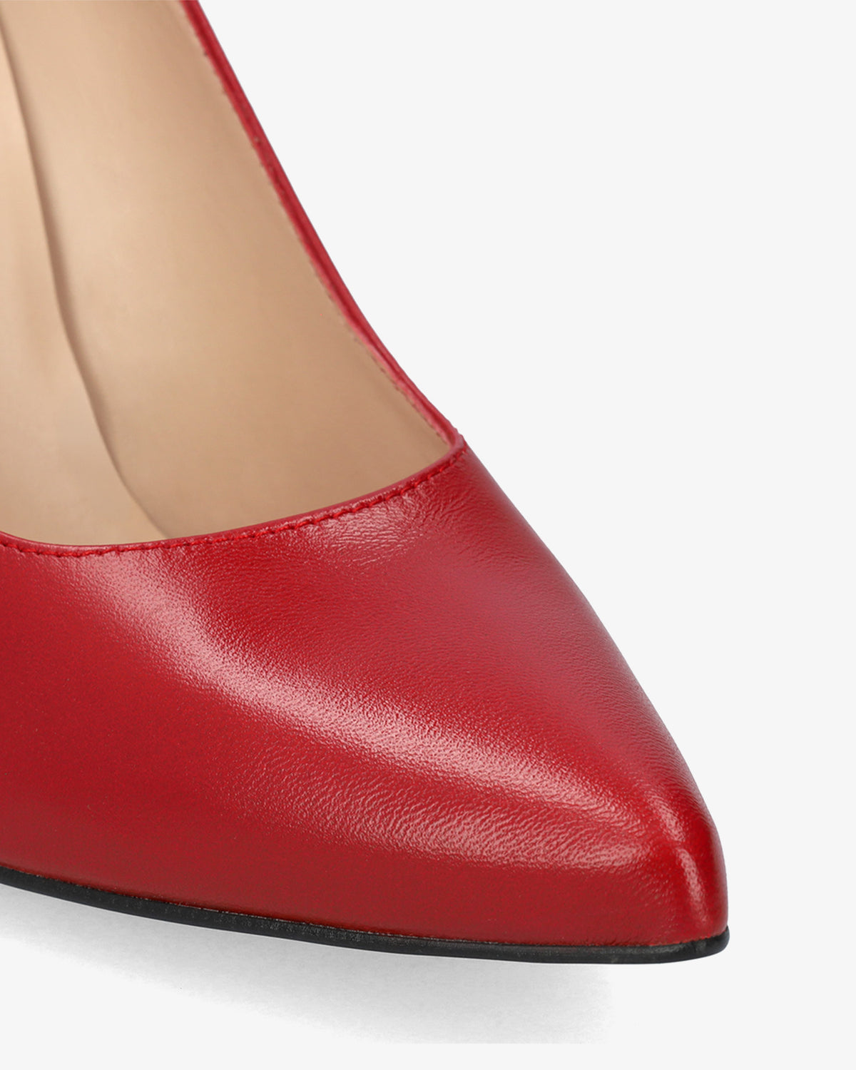 Scarpa con tacco in pelle nappa bordeaux